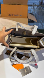 Monogrammed Leather Structured Tote Bag