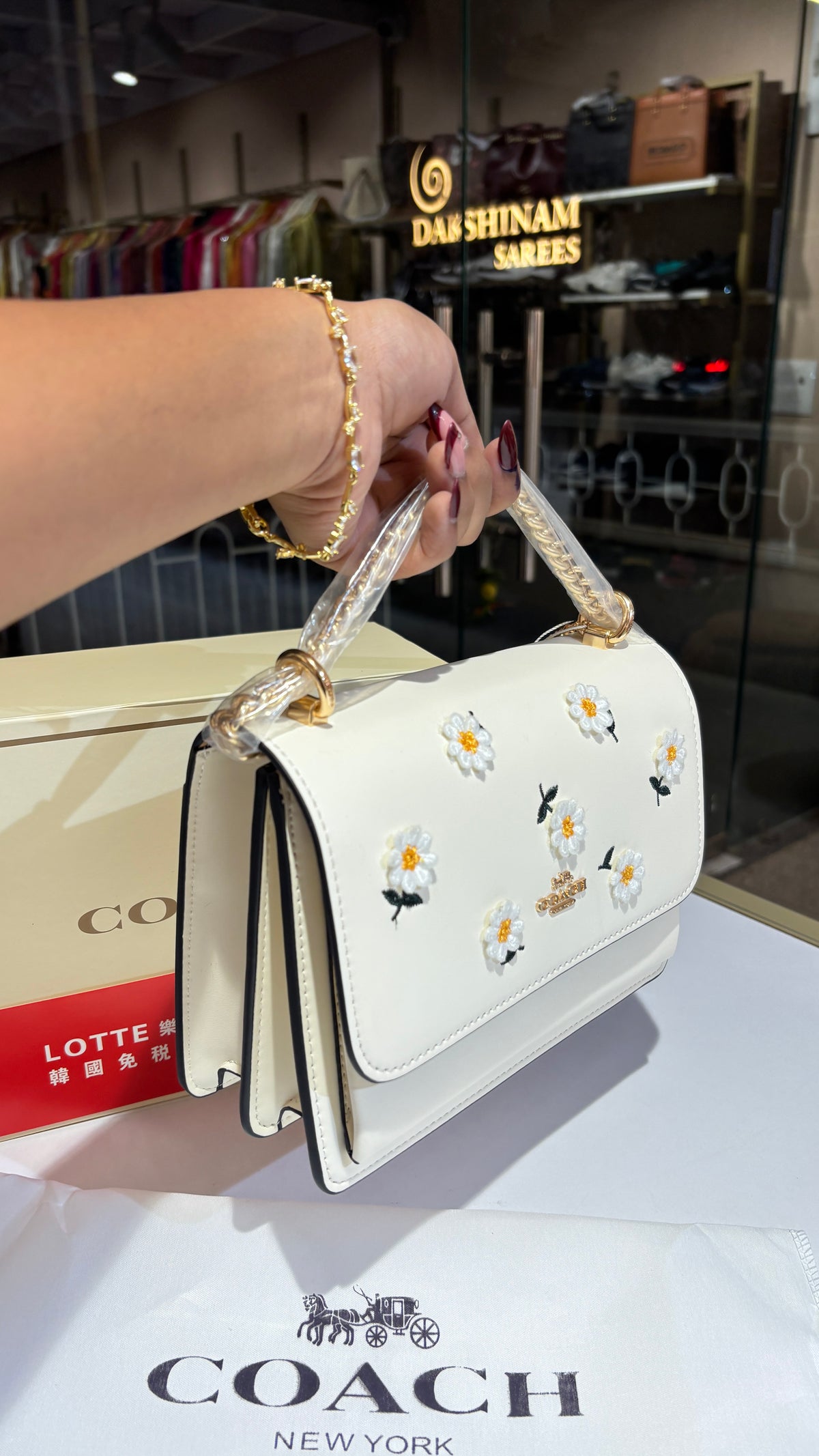 Floral White Sling bag