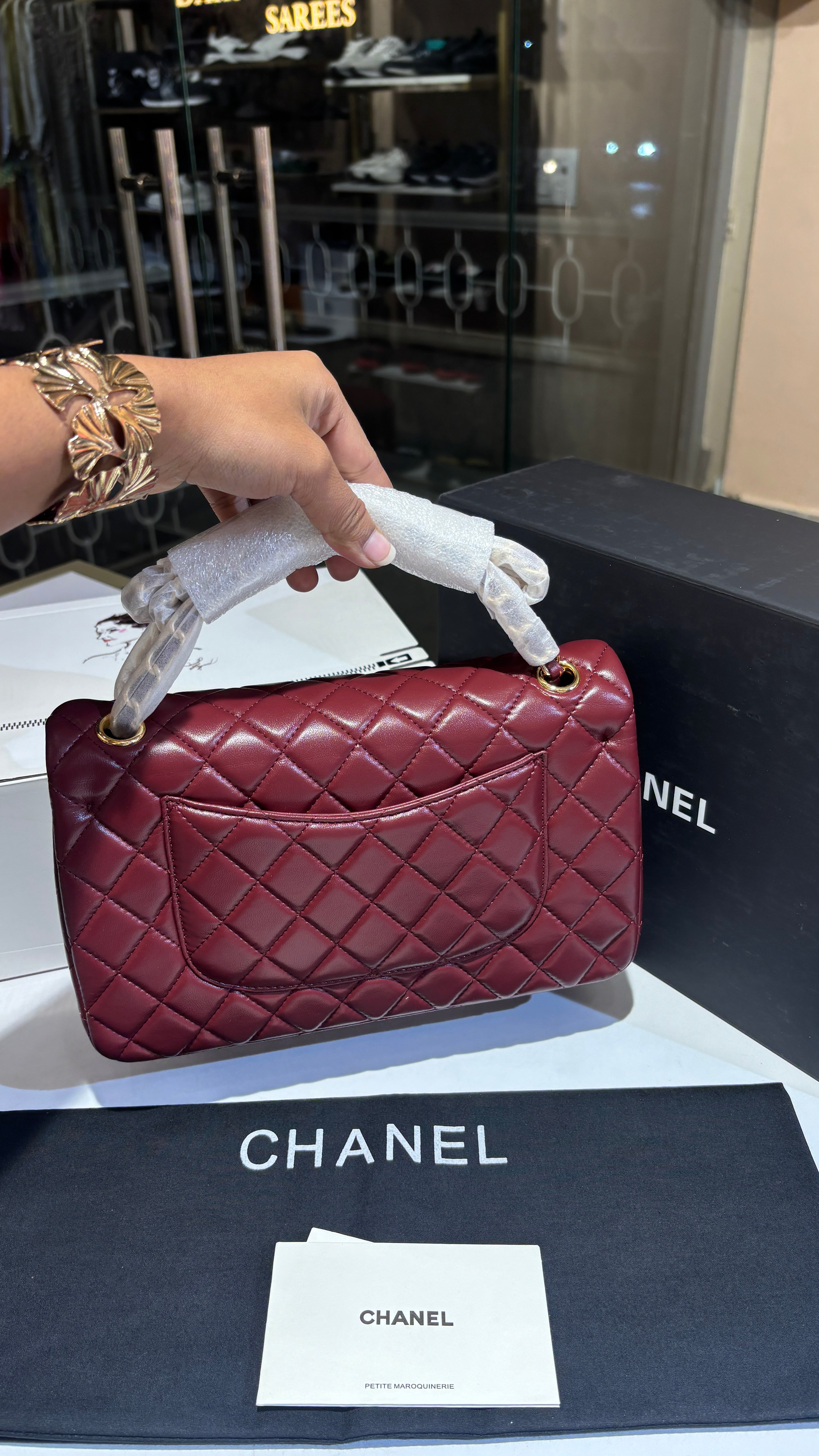 Quilted Maroon sling bag
