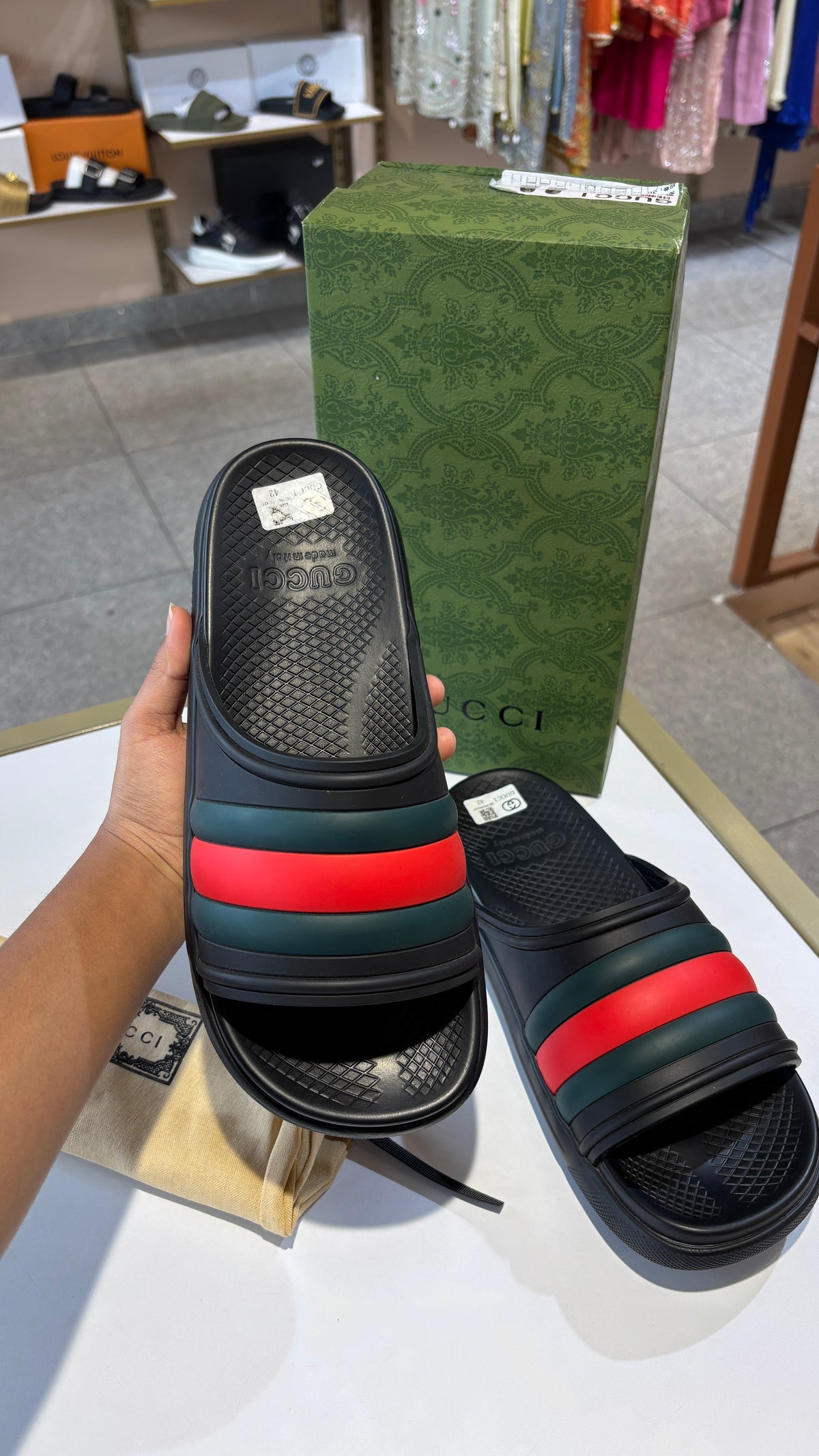 Signature Striped Rubber Comfort Slides