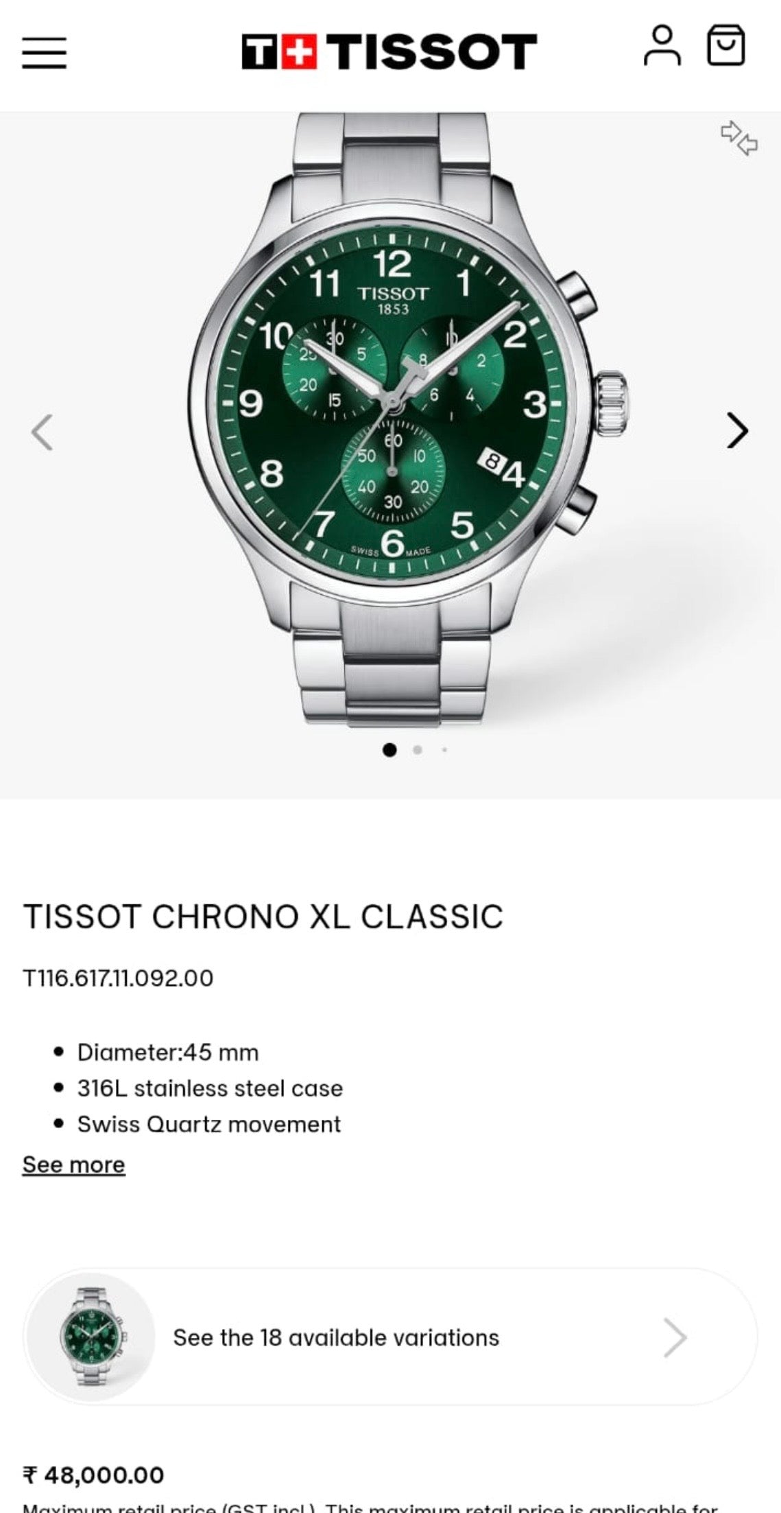 TISSOT CHRONO XL CLASSIC
T116.617.11.092.00