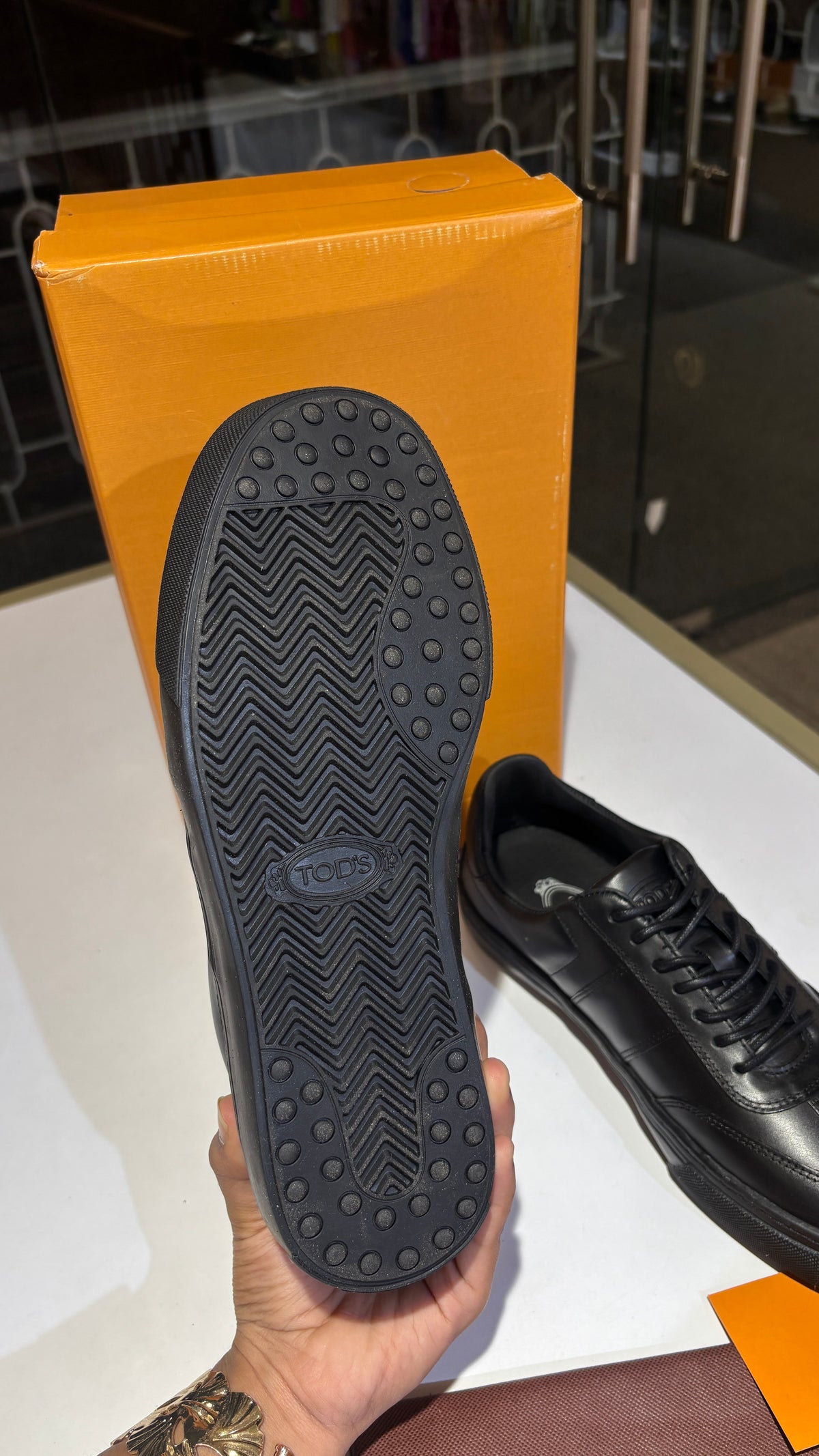 Black Leather Low-Top Sneakers