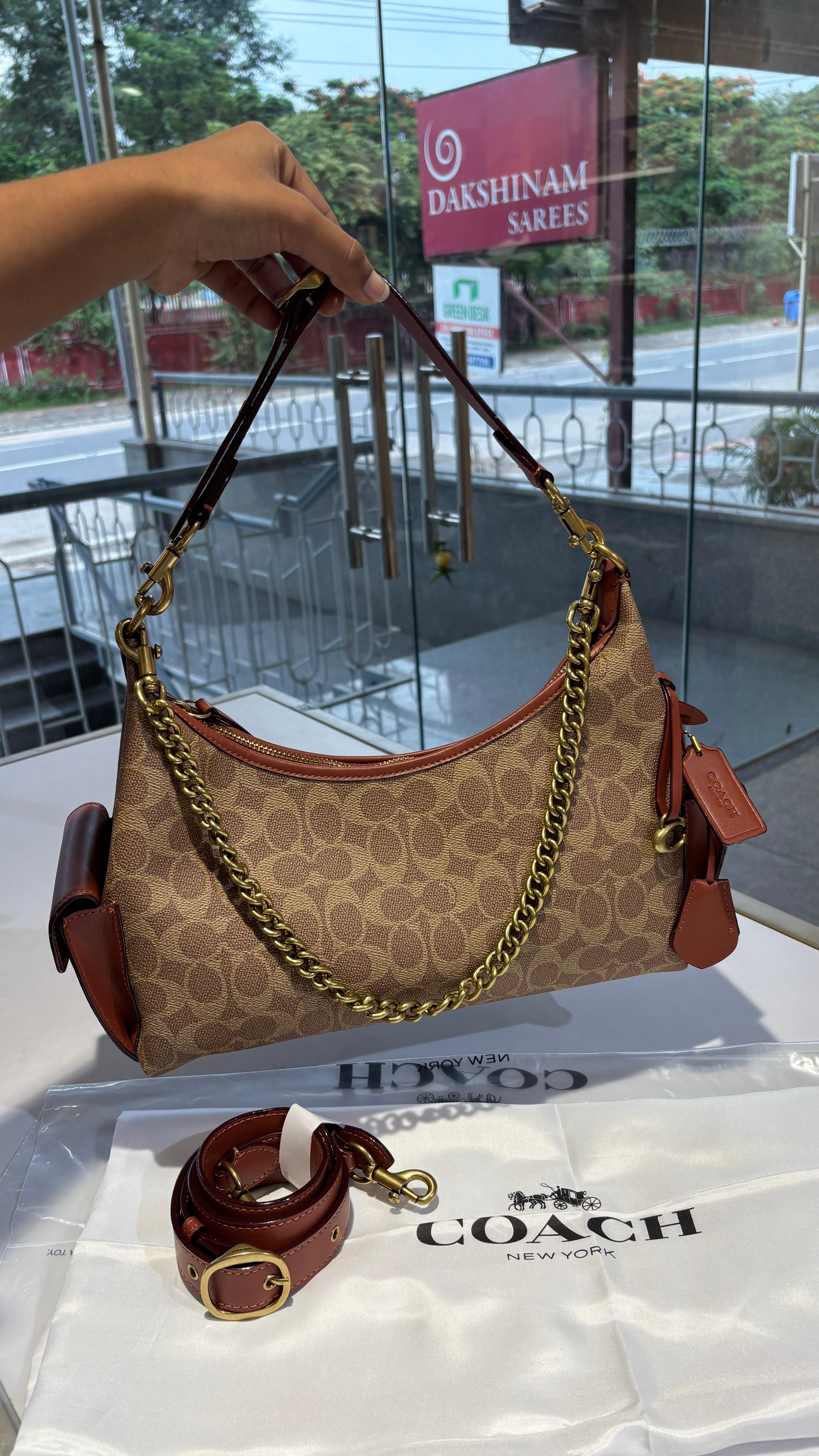 Signature monogram versatile bag with 3 slings
