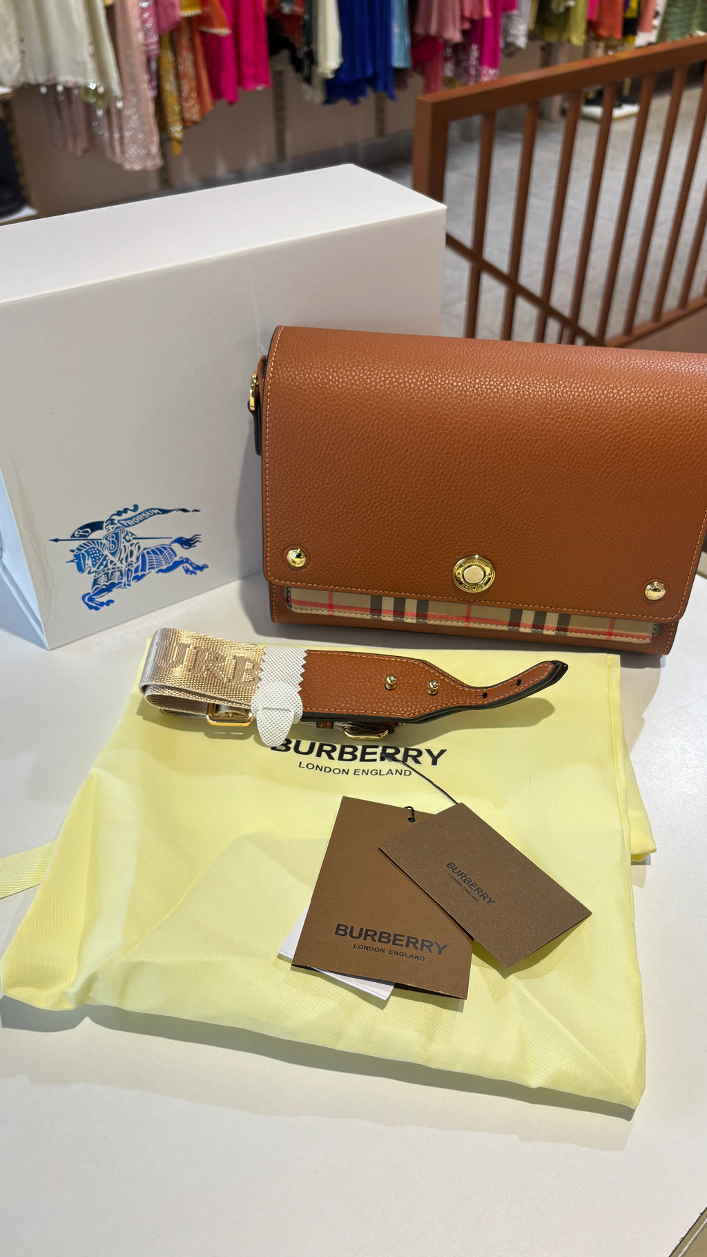Signature Check Detail crossbody bag