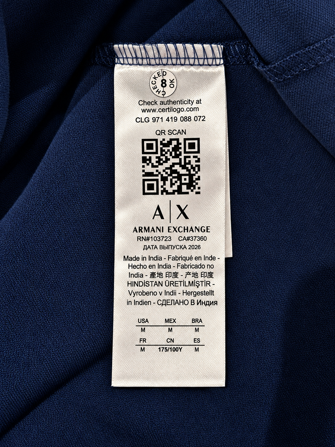 Navy Blue Polo T-Shirt with Shoulder Tape Detail