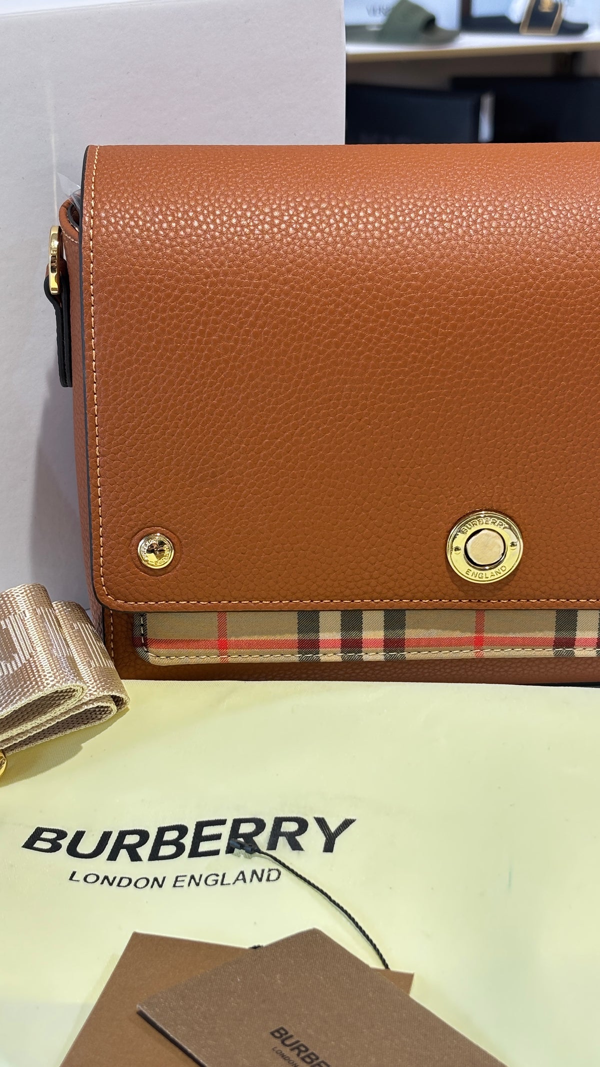 Signature Check Detail crossbody bag