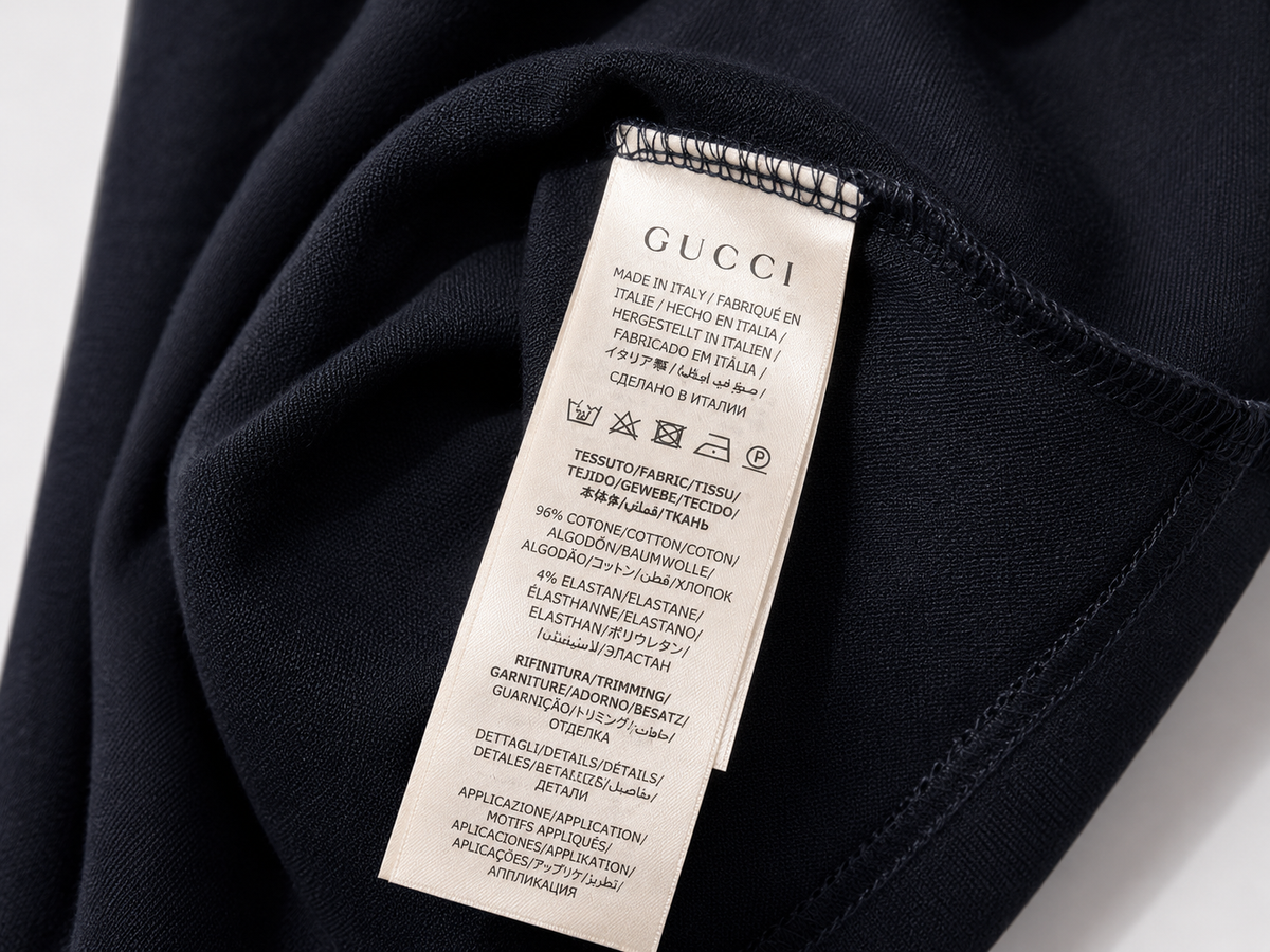 Navy Blue Varsity-Style Contrast Panel Polo T-Shirt
