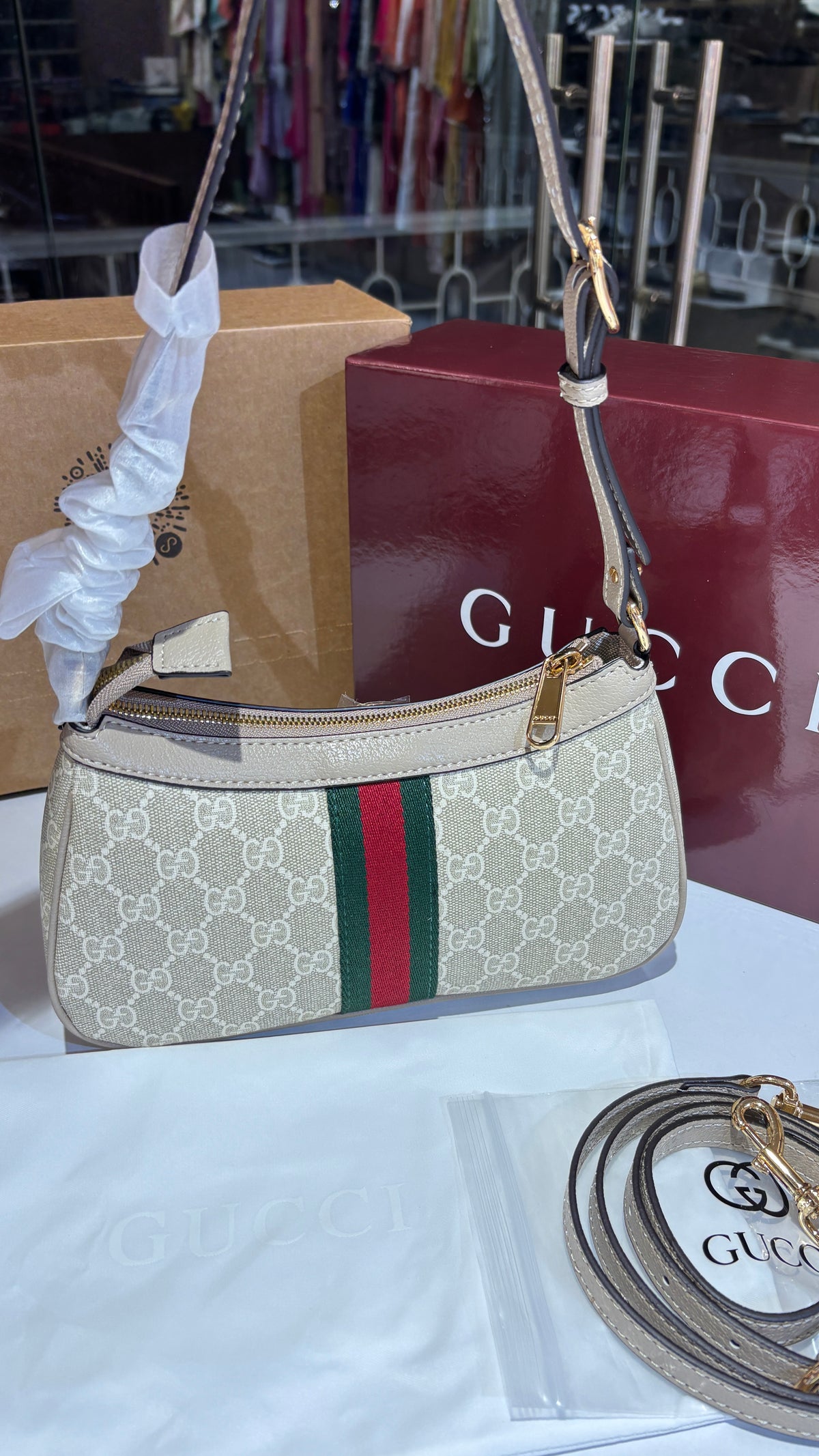 Signature monogram Canvas Shoulder Bag