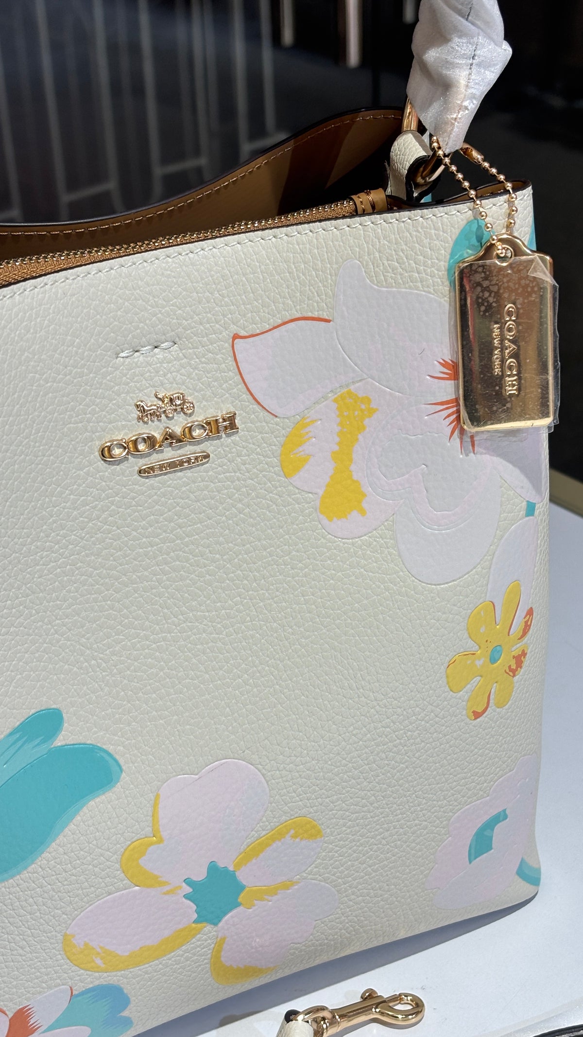 Floral print bucket bag
