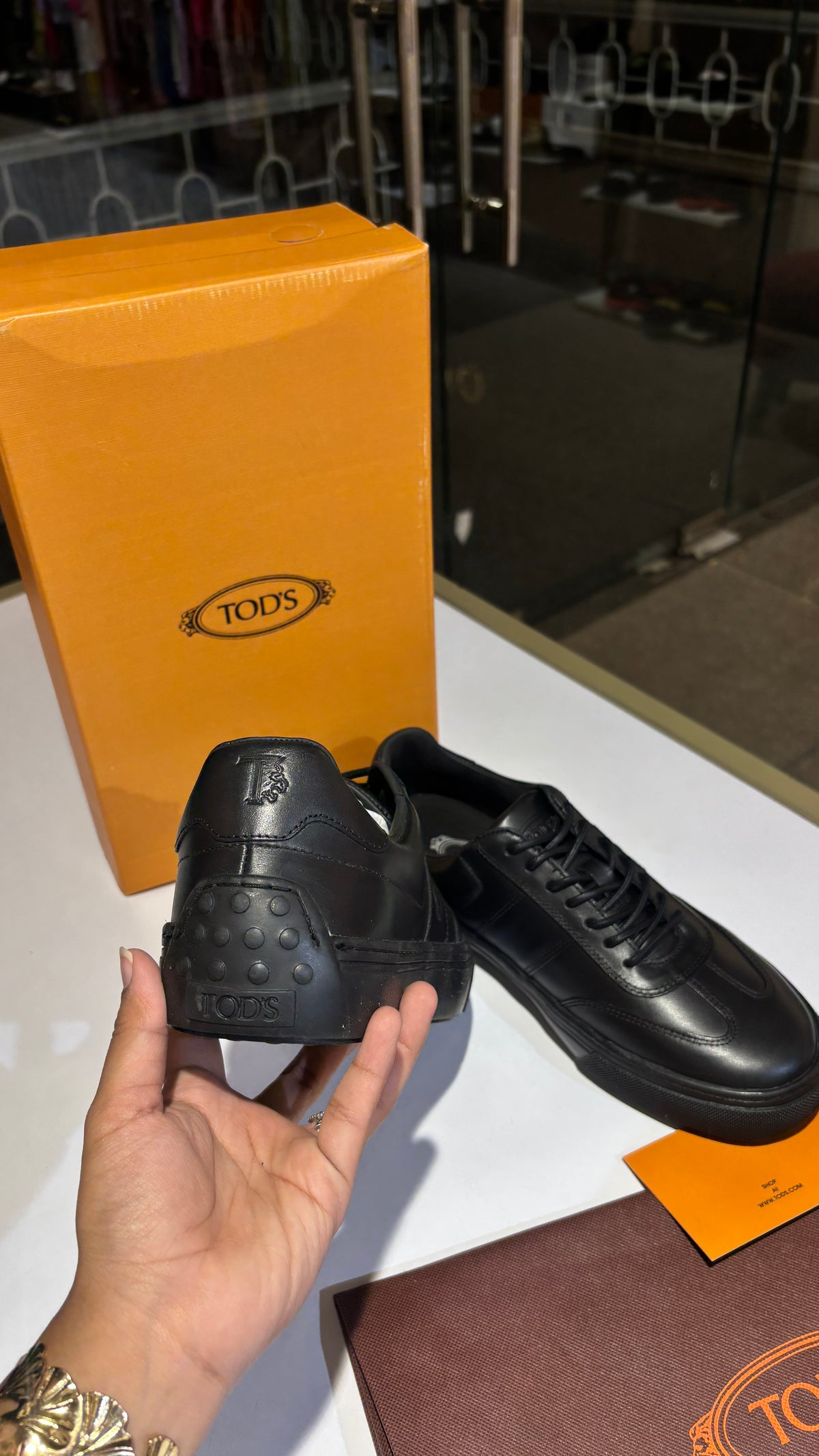 Black Leather Low-Top Sneakers