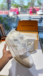 Off-White & Beige Monogram Sneakers