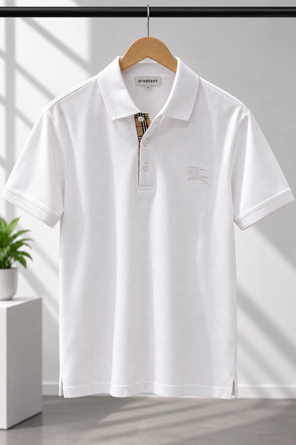 White Classic Monogram Polo T-Shirt