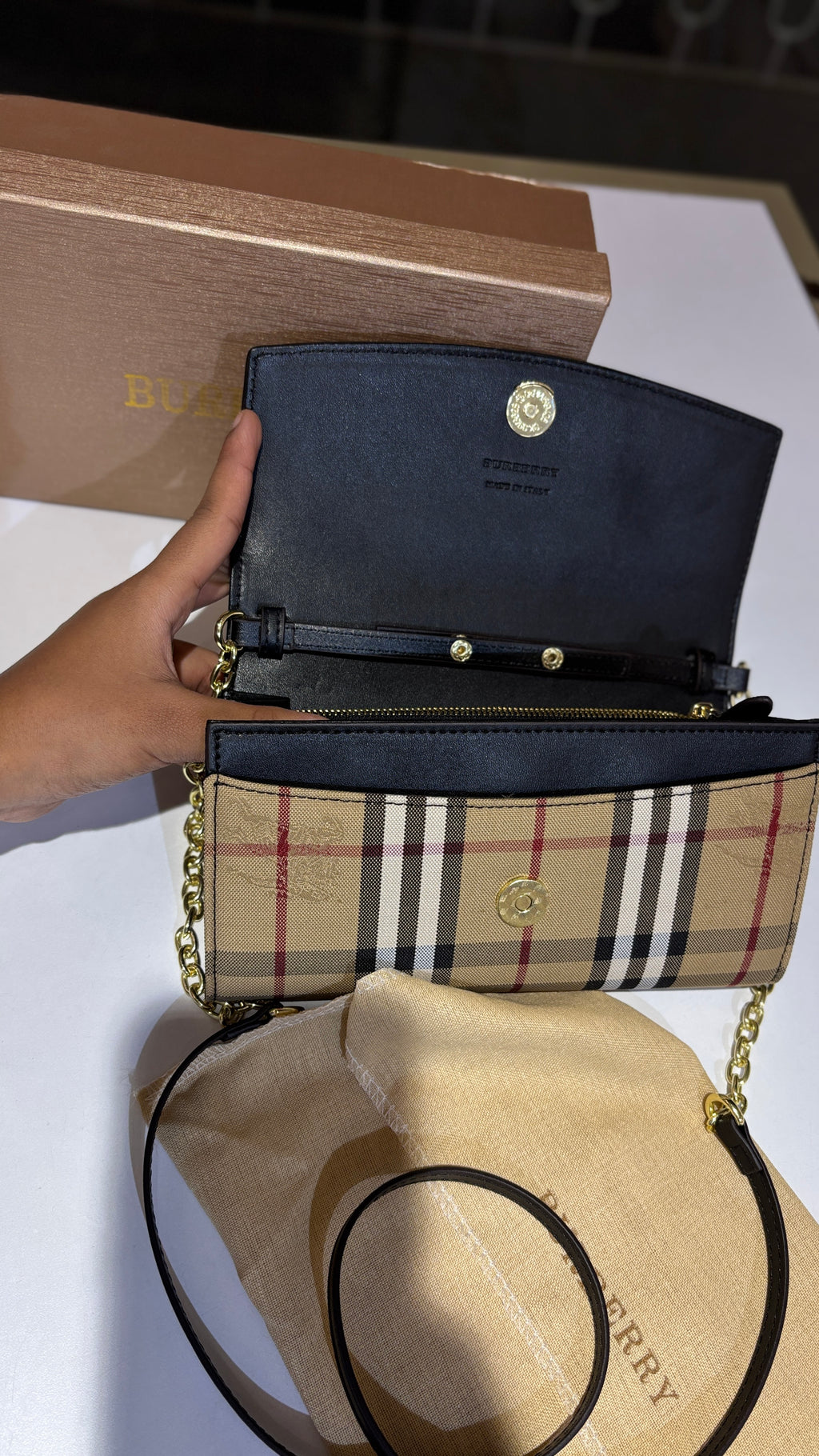 Black Signature checkered sling