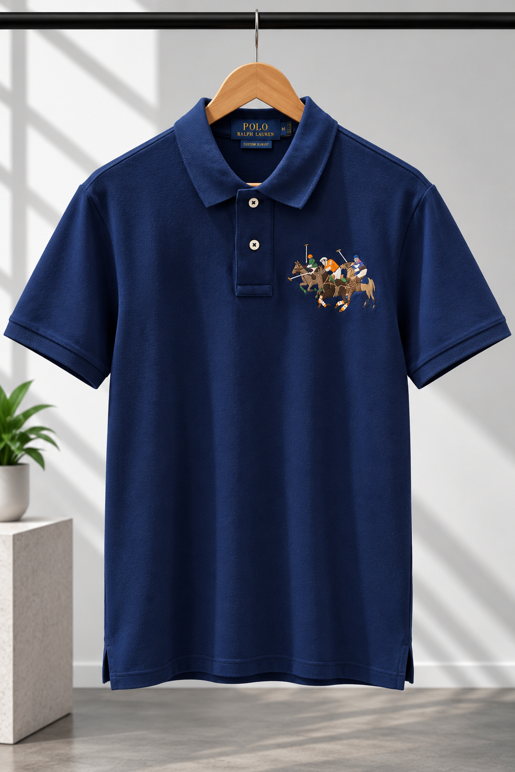 Royal Blue Equestrian Embroidered Polo T-Shirt