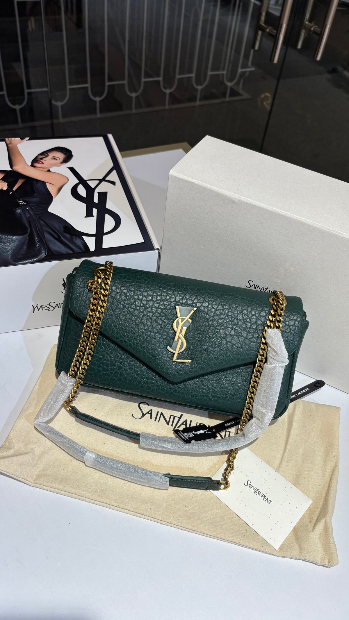Emerald Textured Quilted Shoulder Sling Bag