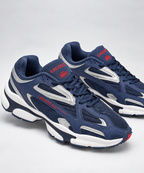Navy Blue & White Retro Runner Sneakers