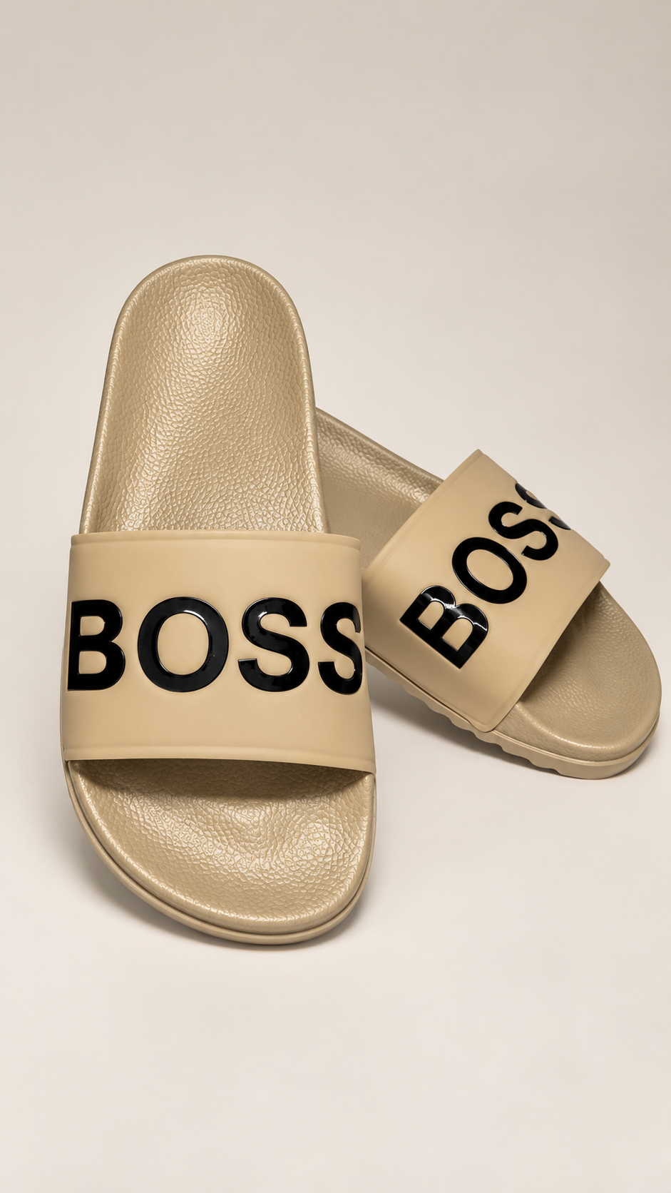 Classic Beige Logo Strap Slides
