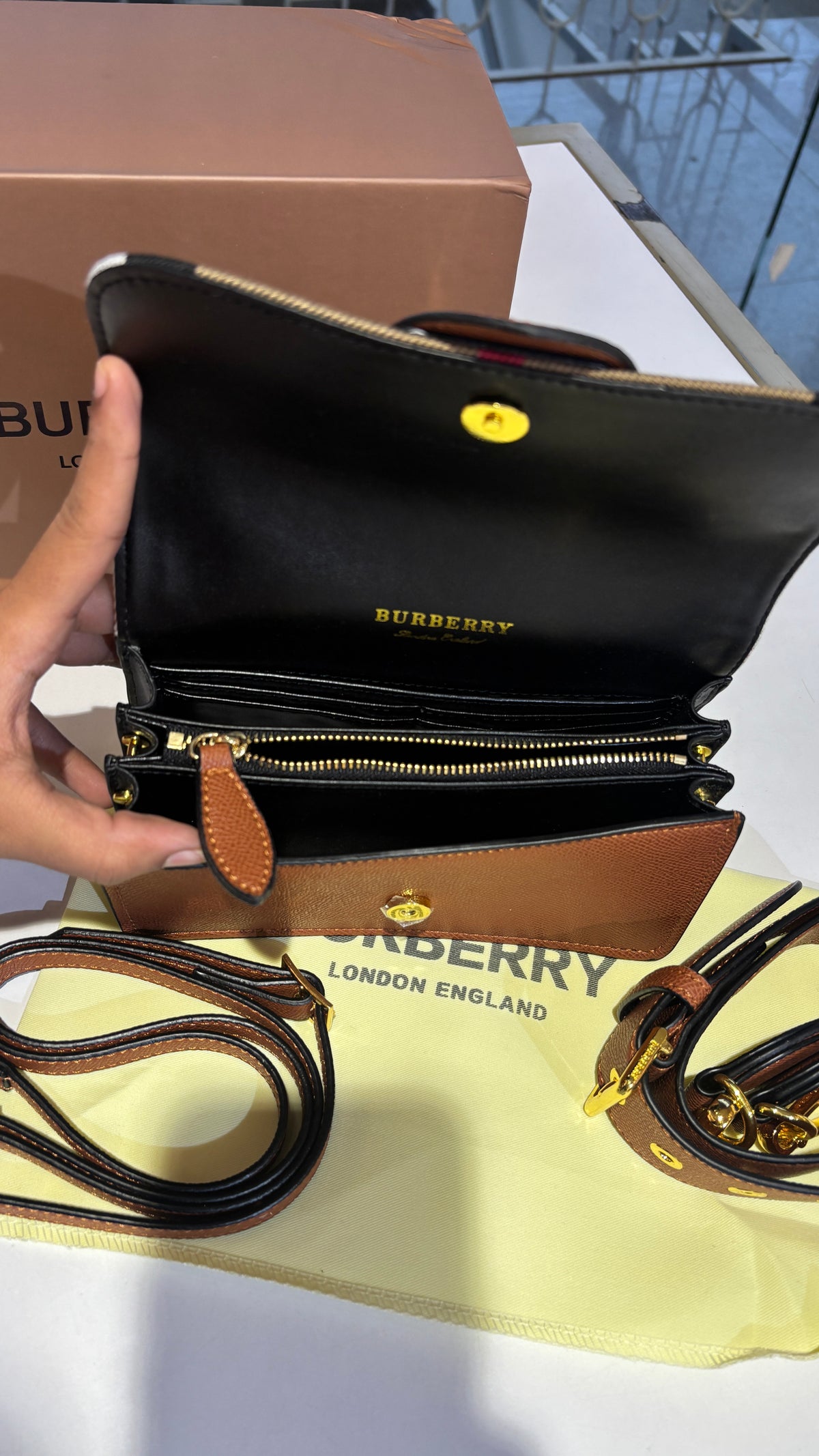 Classic Check Pattern Buckle Shoulder and crossbody bag