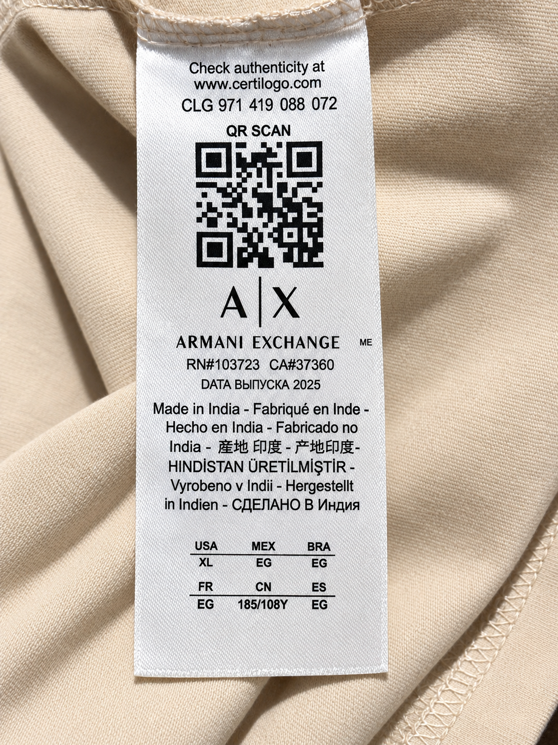 Cream Classic Crew Neck Logo T-Shirt