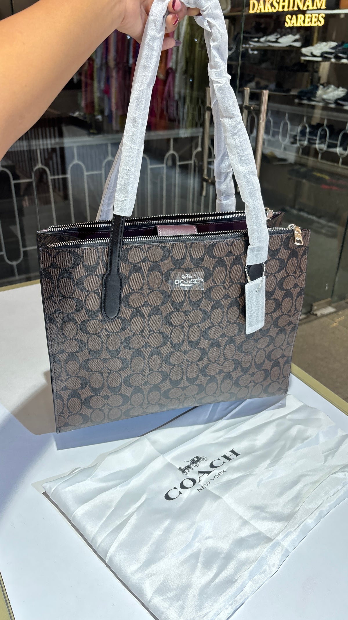 Structured Monogram Tote Bag
