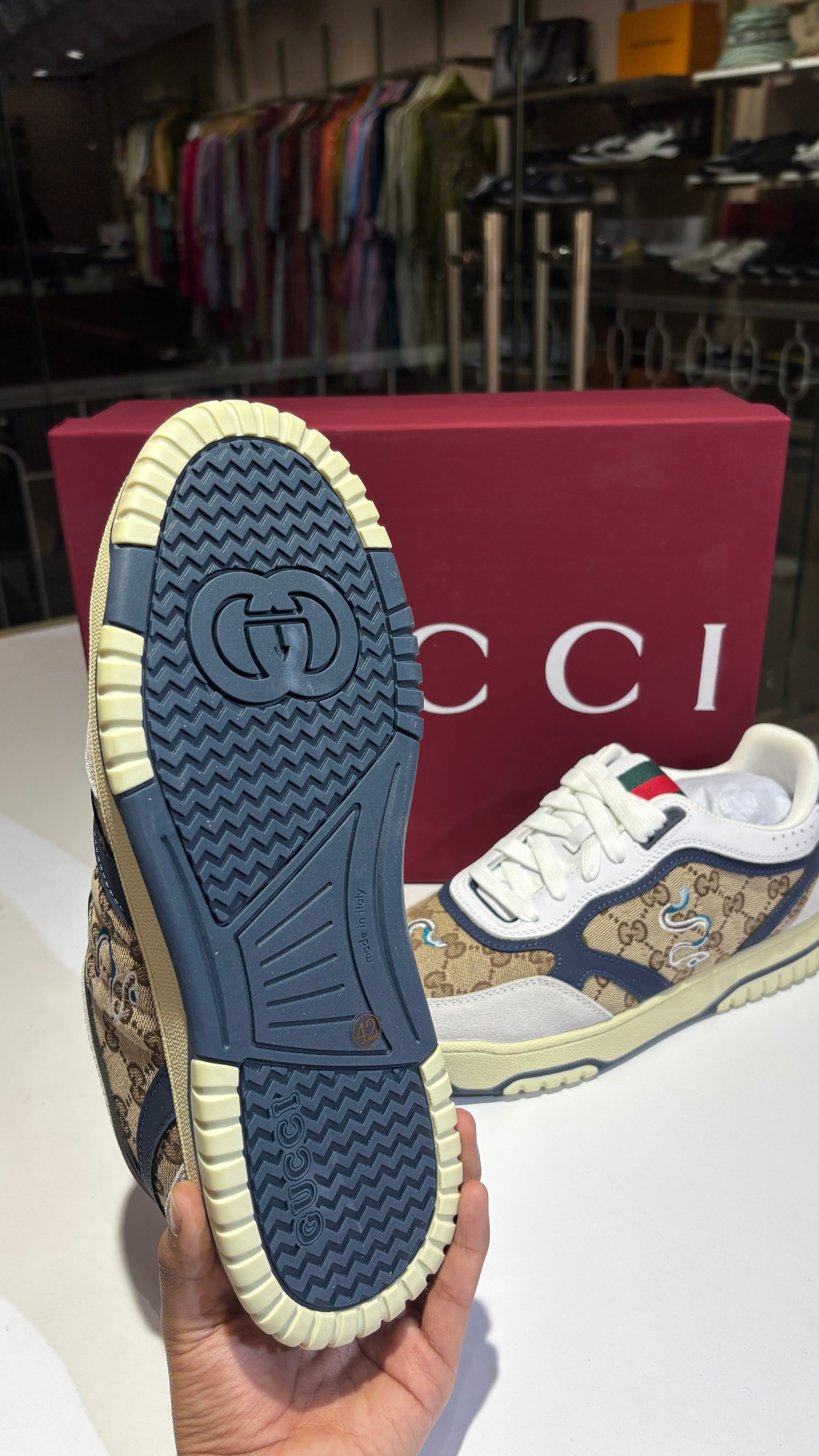 Signature snake Patterned Monogram Sneakers