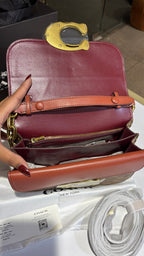 Structured Dual Tone Chain Shoulder Bag