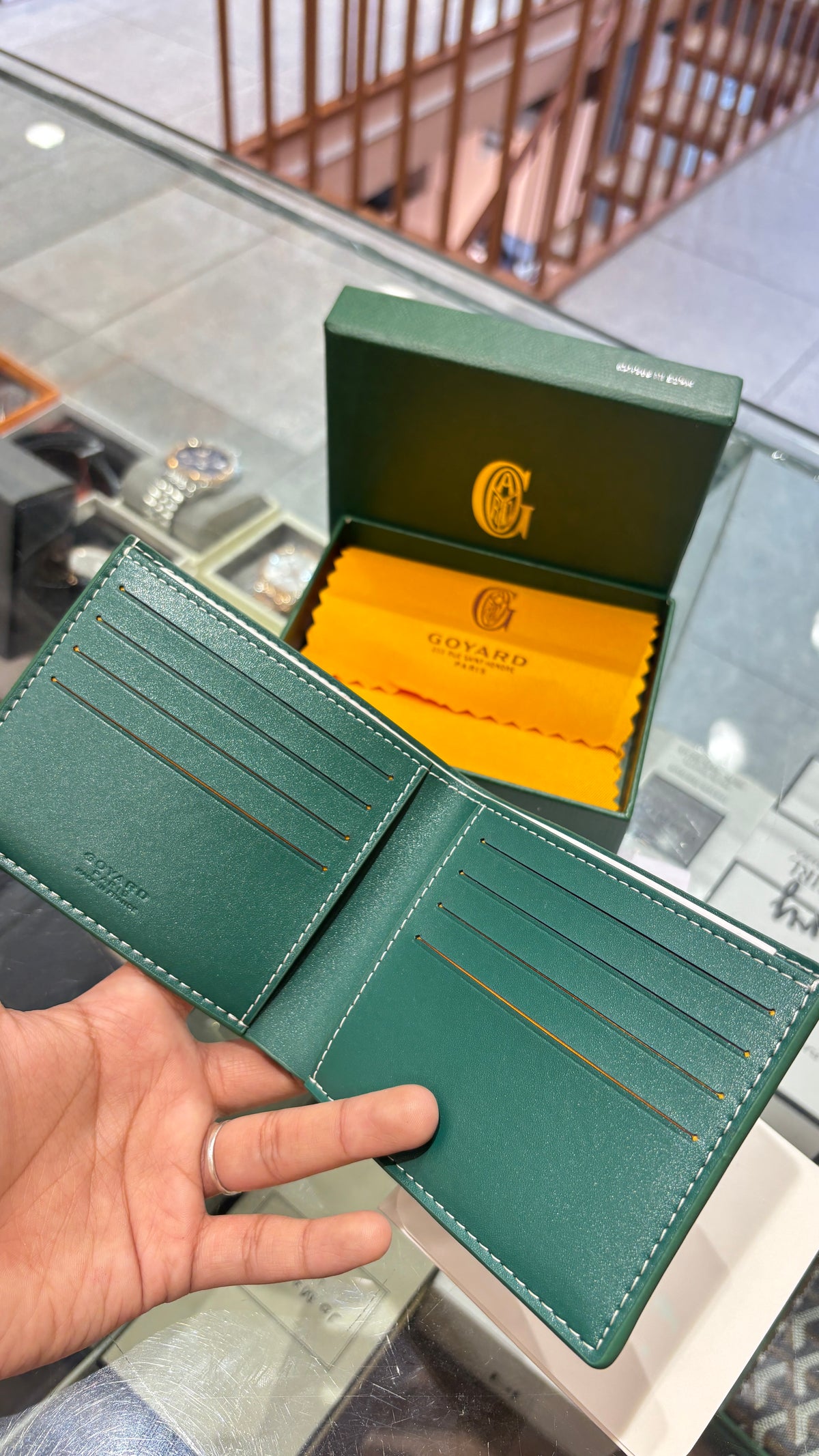 Signature monogram green mens wallet