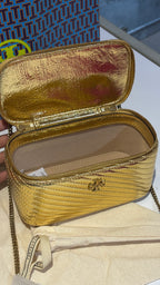 Metallic Gold Quilted Vanity Bag