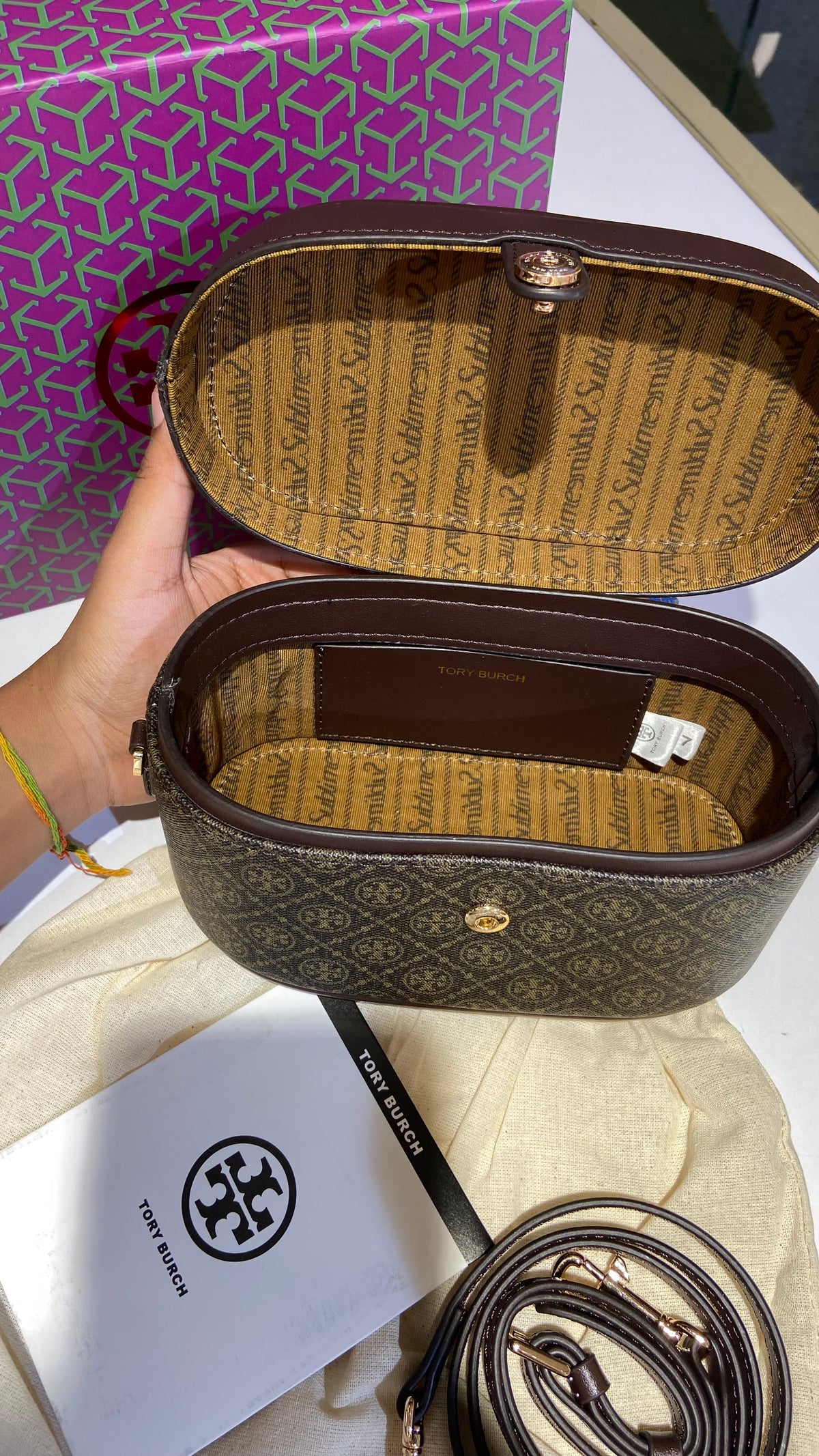 Dual Tone Monogram Vanity Bag