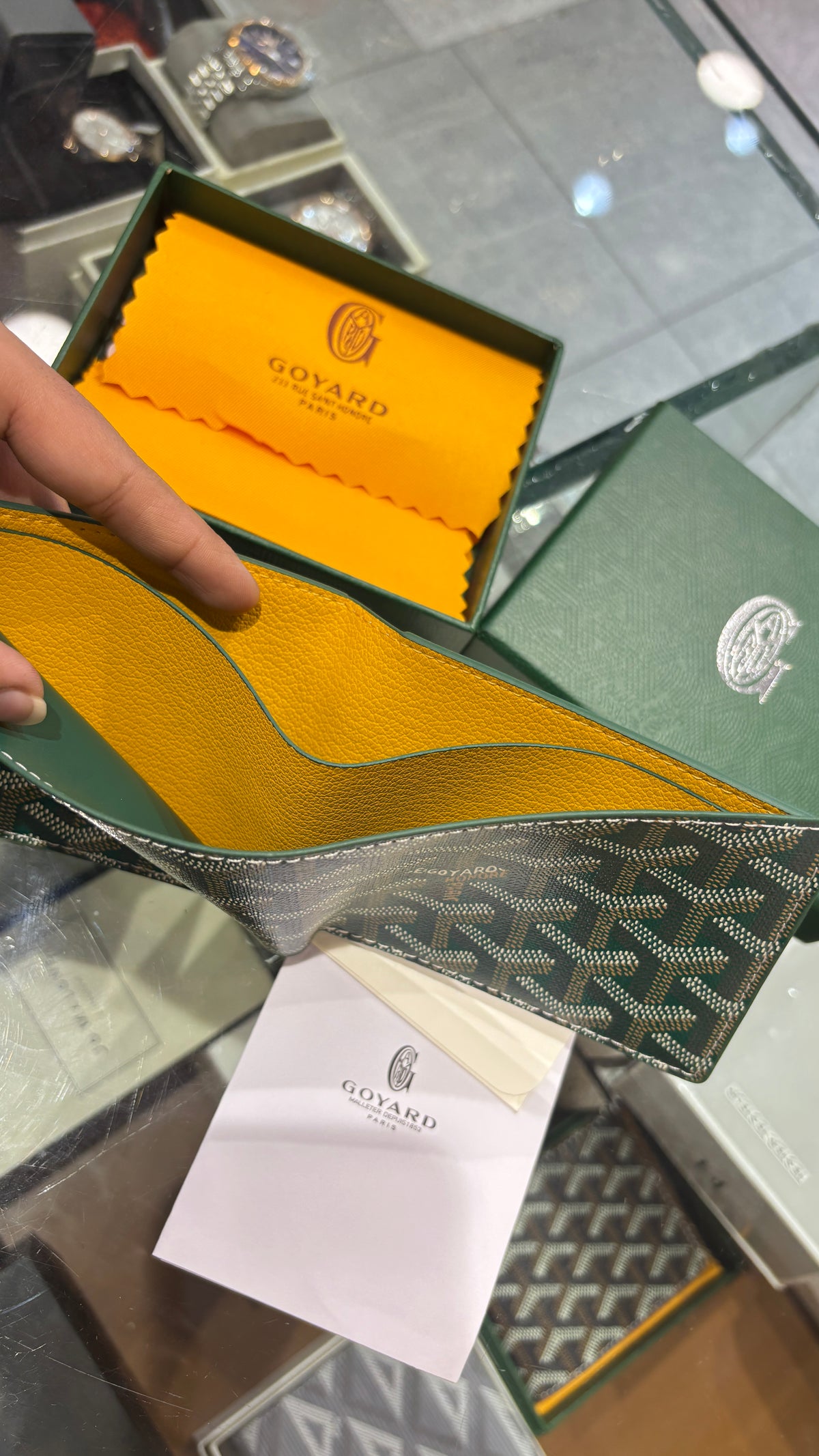 Signature monogram green mens wallet
