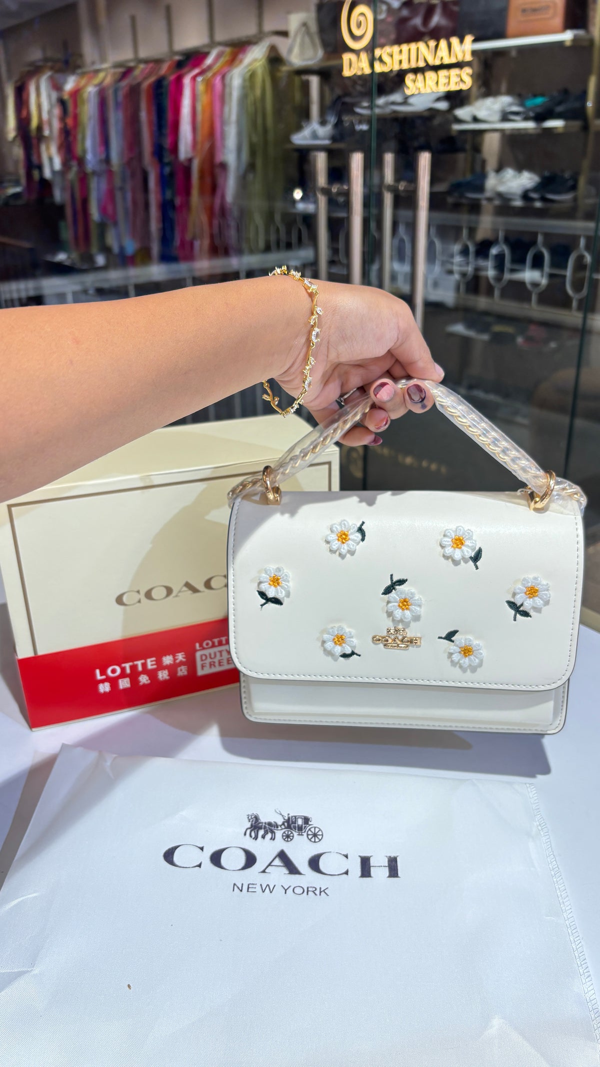 Floral White Sling bag