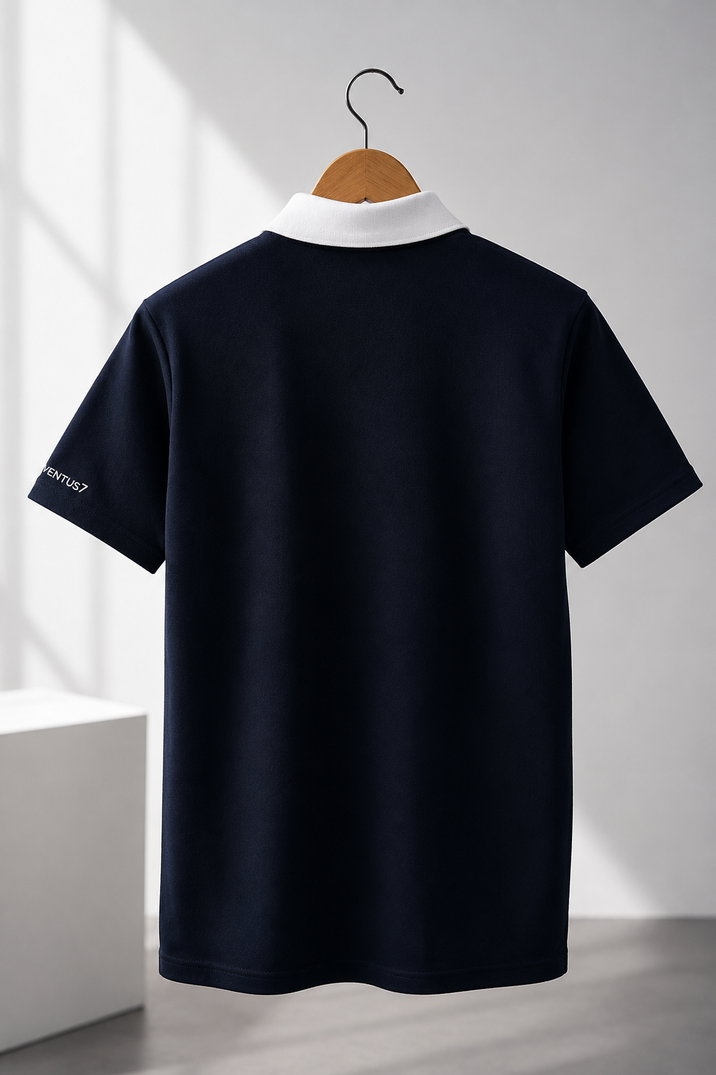 Premium Navy & White Colorblock Polo Shirt