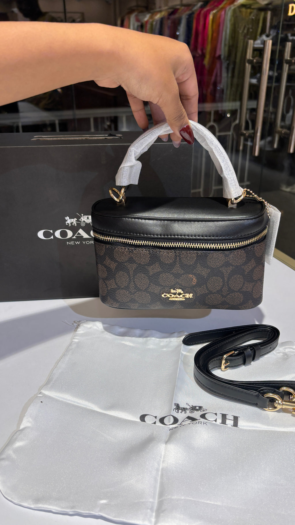 Dark brown monogram vanity bag
