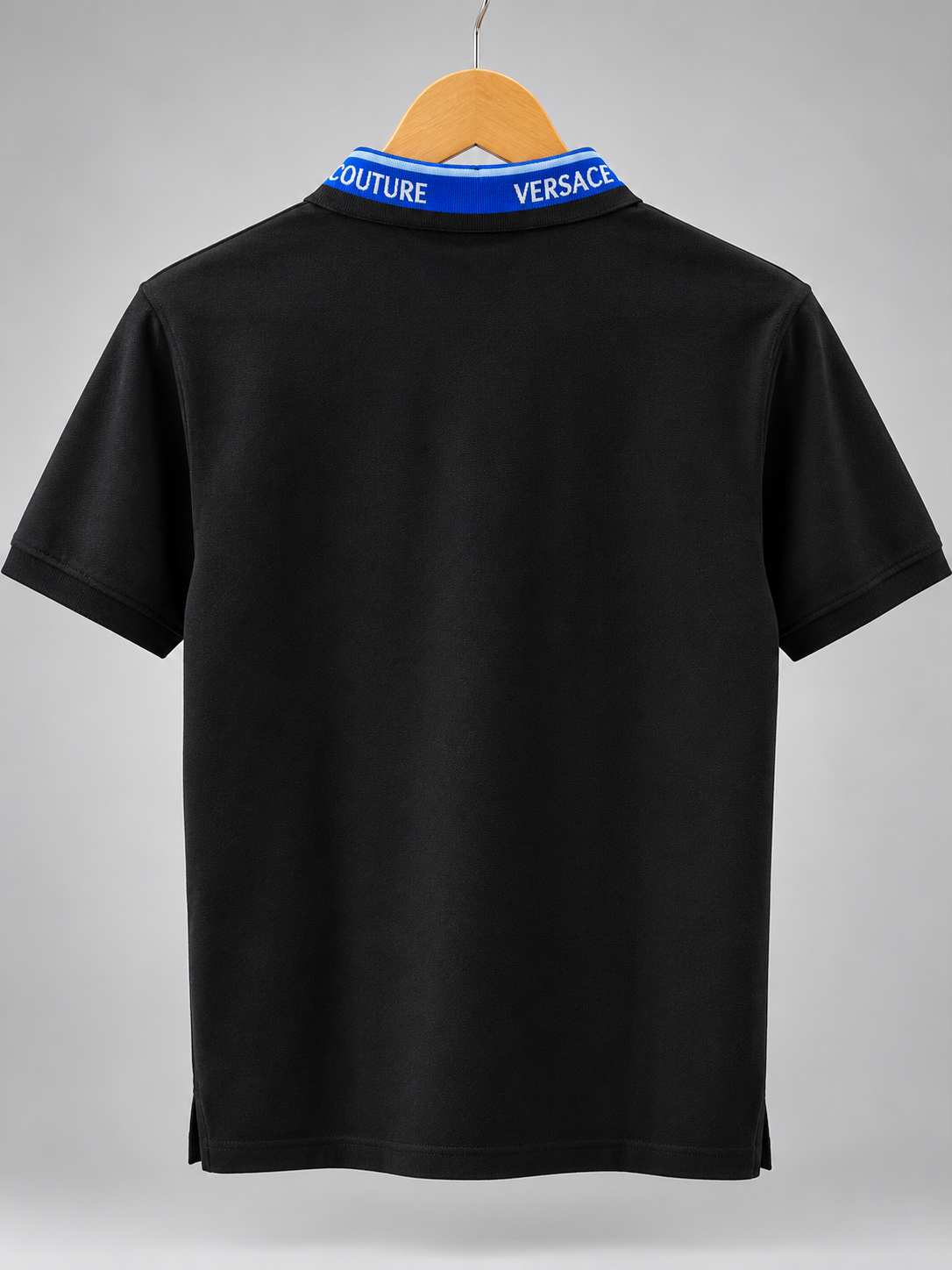 Black Baroque Print Pocket Polo T-Shirt