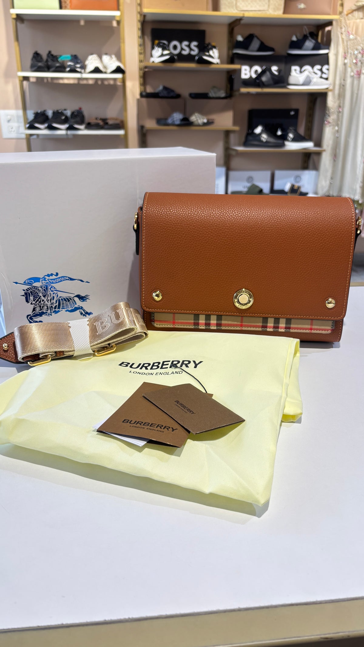 Signature Check Detail crossbody bag