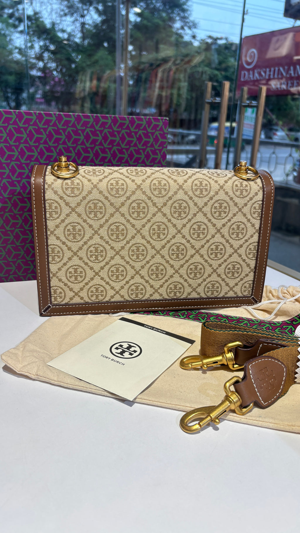Signature monogram canvas crossbody bag