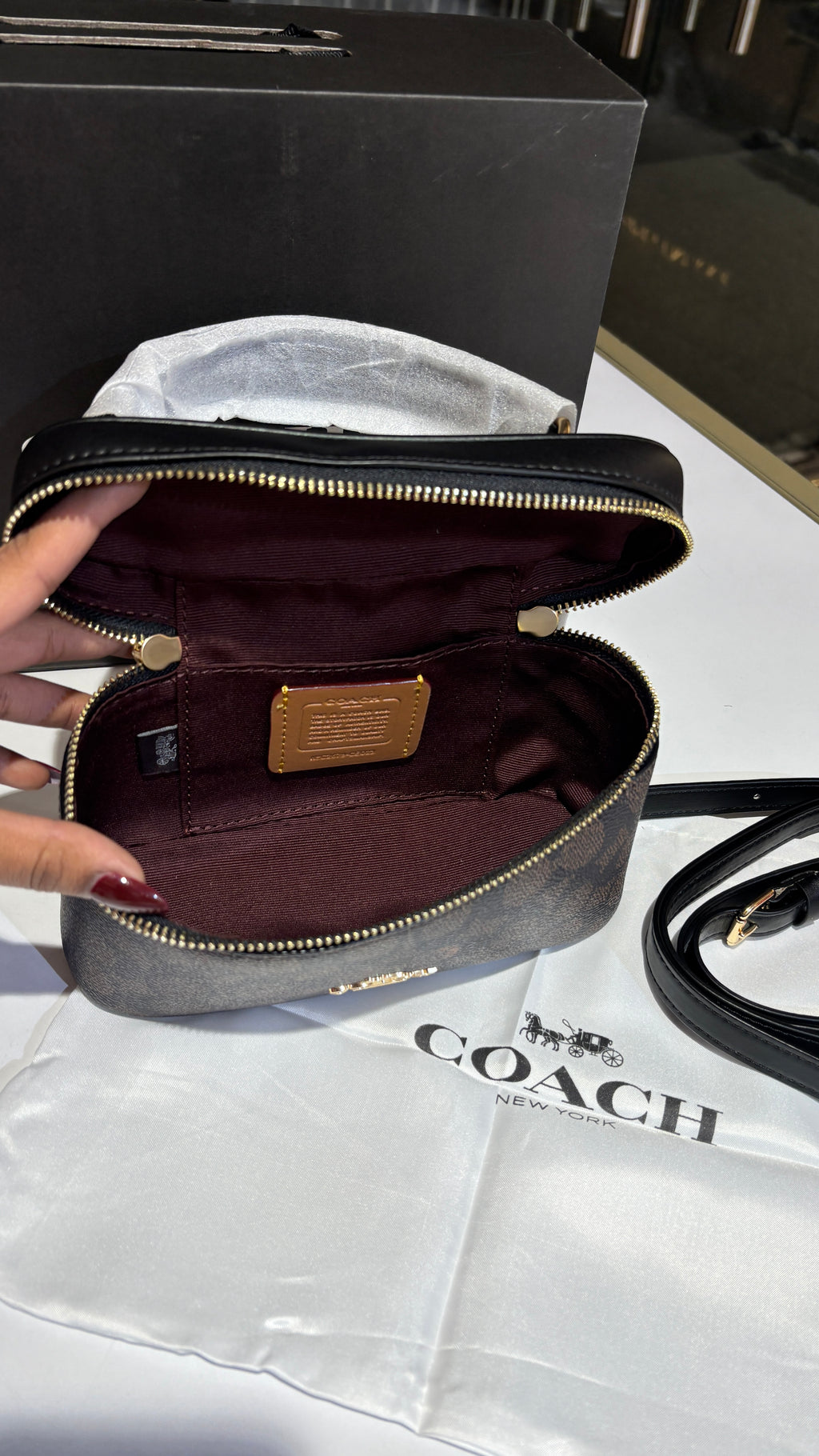 Dark brown monogram vanity bag
