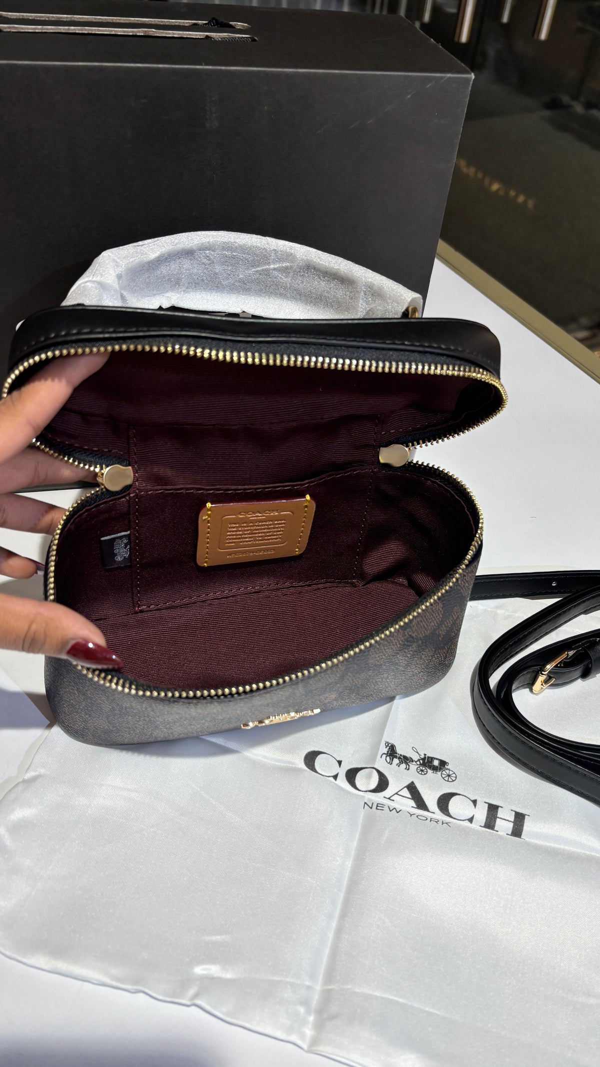 Dark brown monogram vanity bag