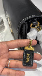 Black shoulder bag with Gold Chain and crossbody strap