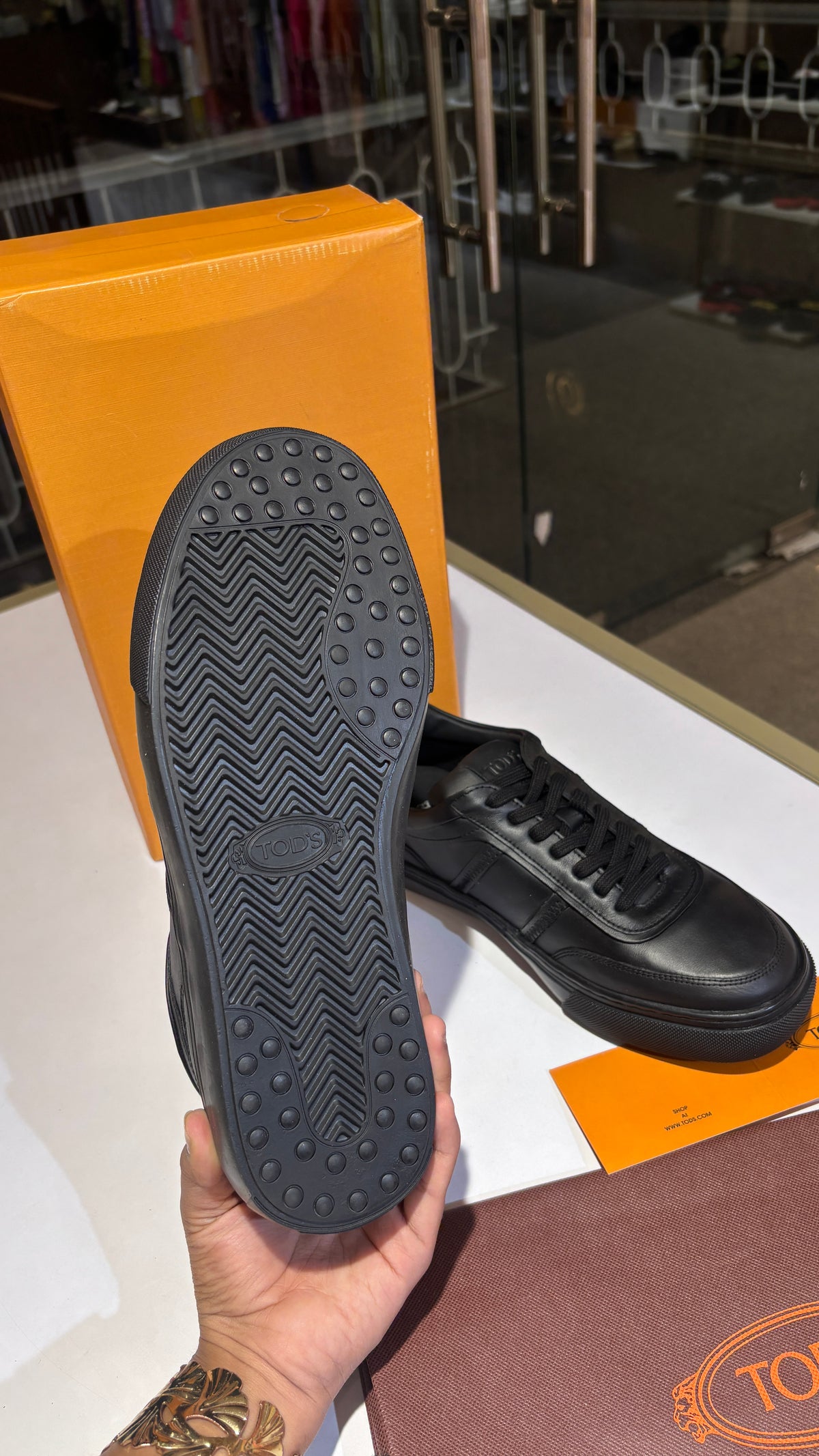 Black Leather Low-Top Sneakers