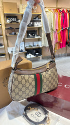 Signature monogram leather shoulder bag