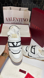 Minimalist White & Black Strap Low-Top Sneakers