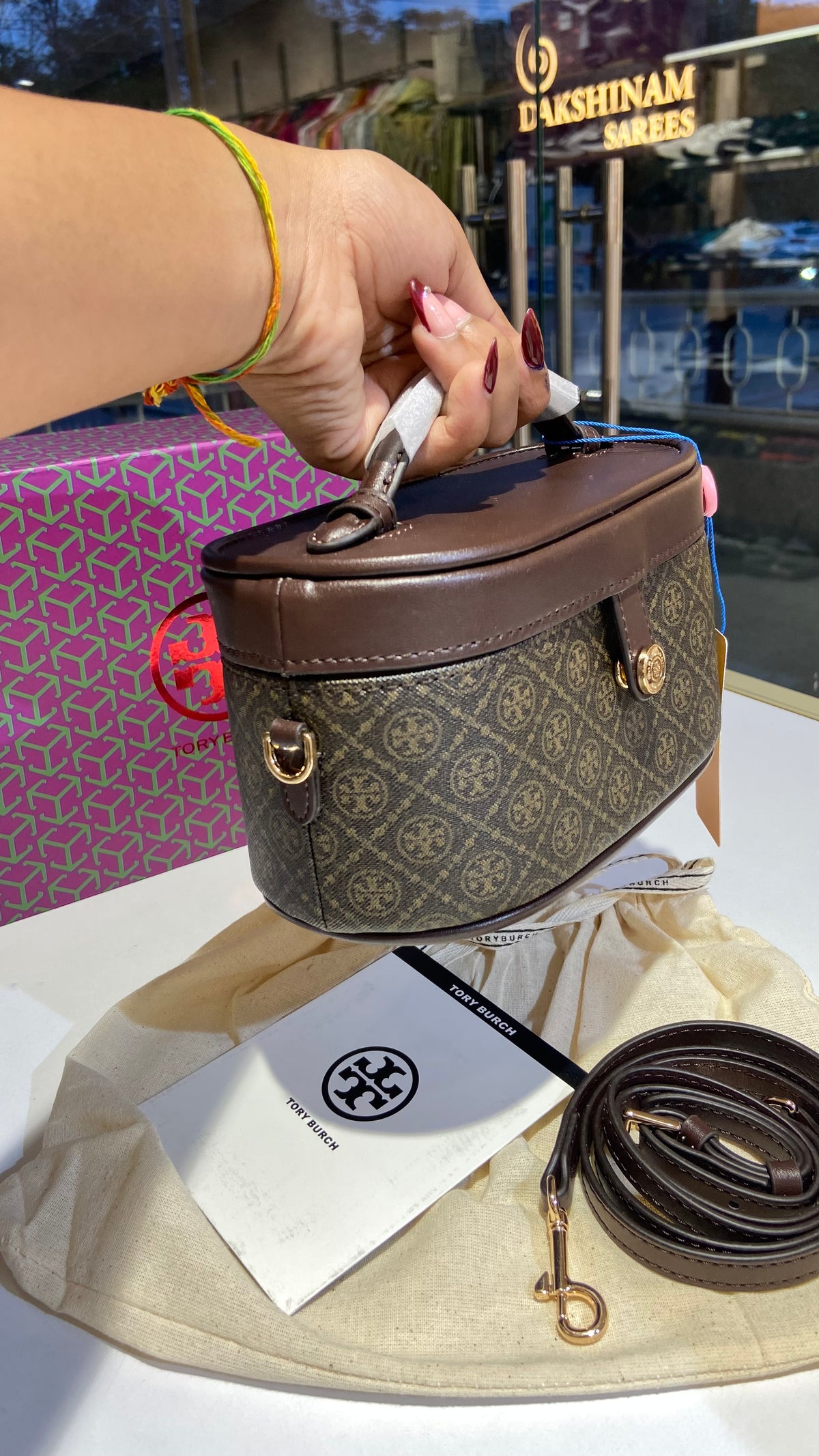 Dual Tone Monogram Vanity Bag