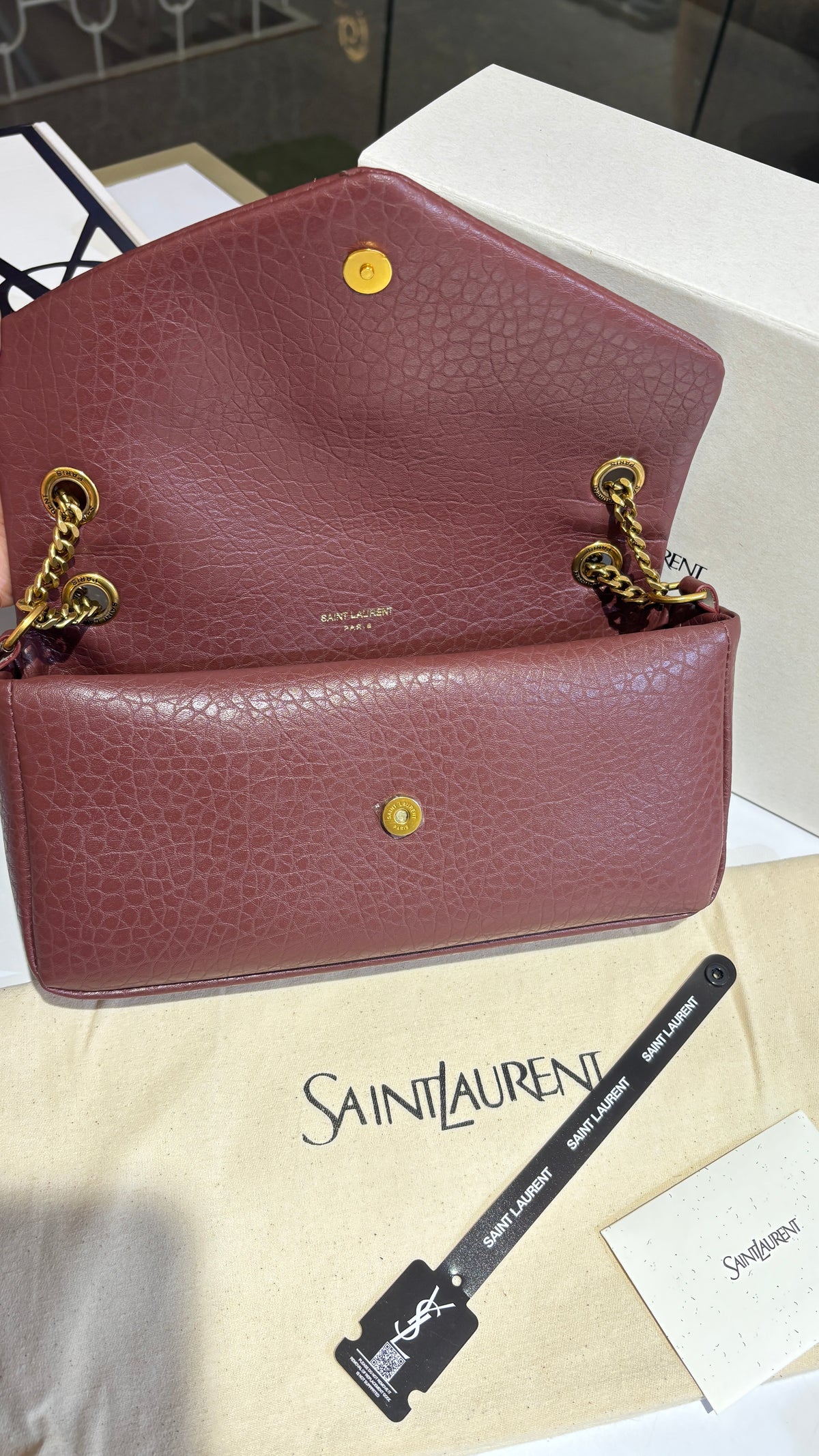 Burgundy Textured Quilted Shoulder Sling Bag