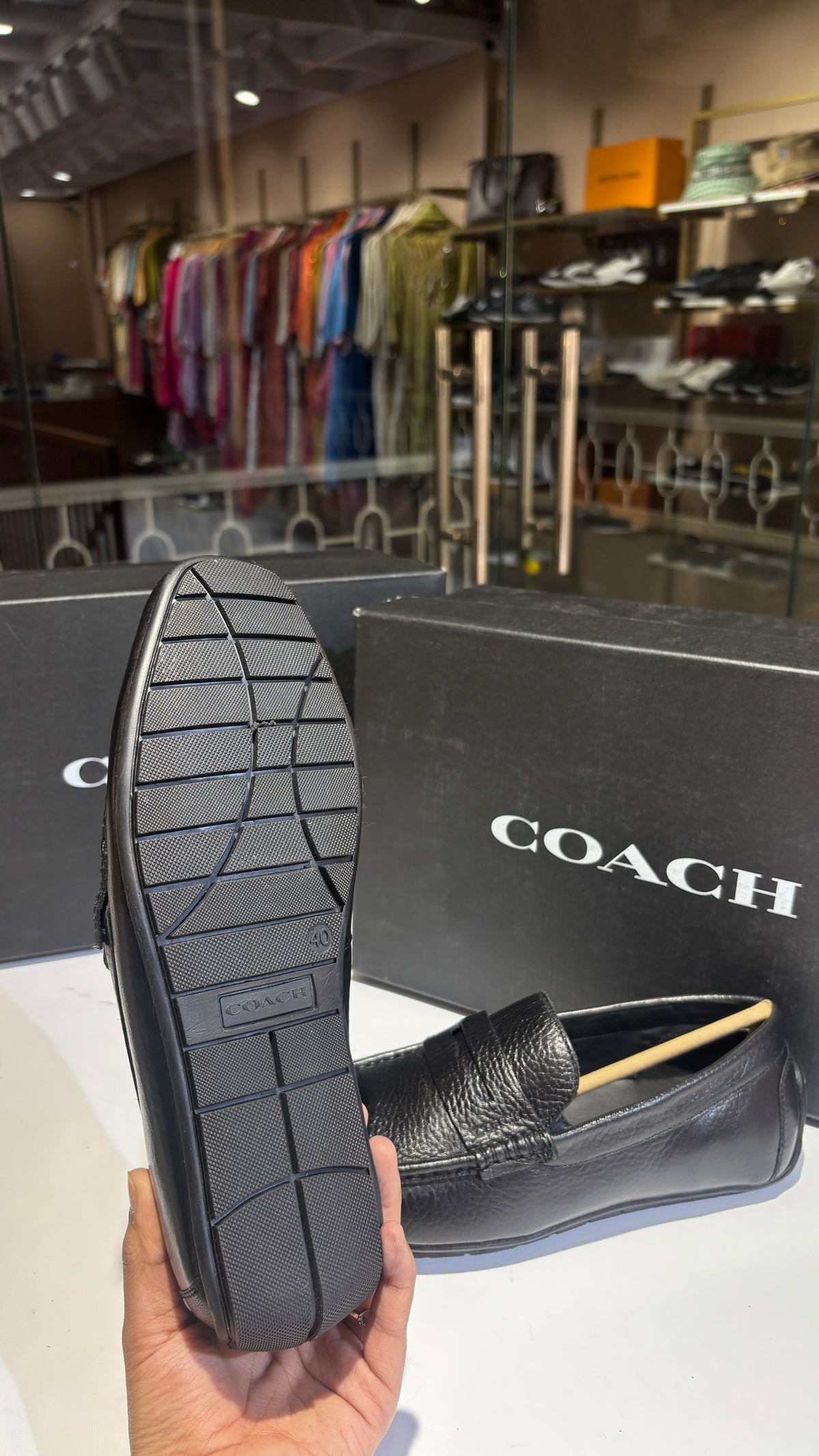 Black Pebbled Leather Penny Loafers