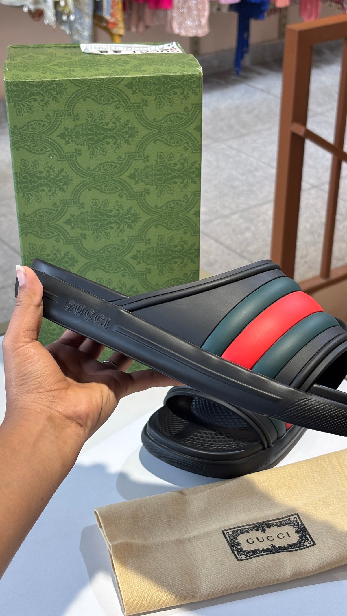 Signature Striped Rubber Comfort Slides
