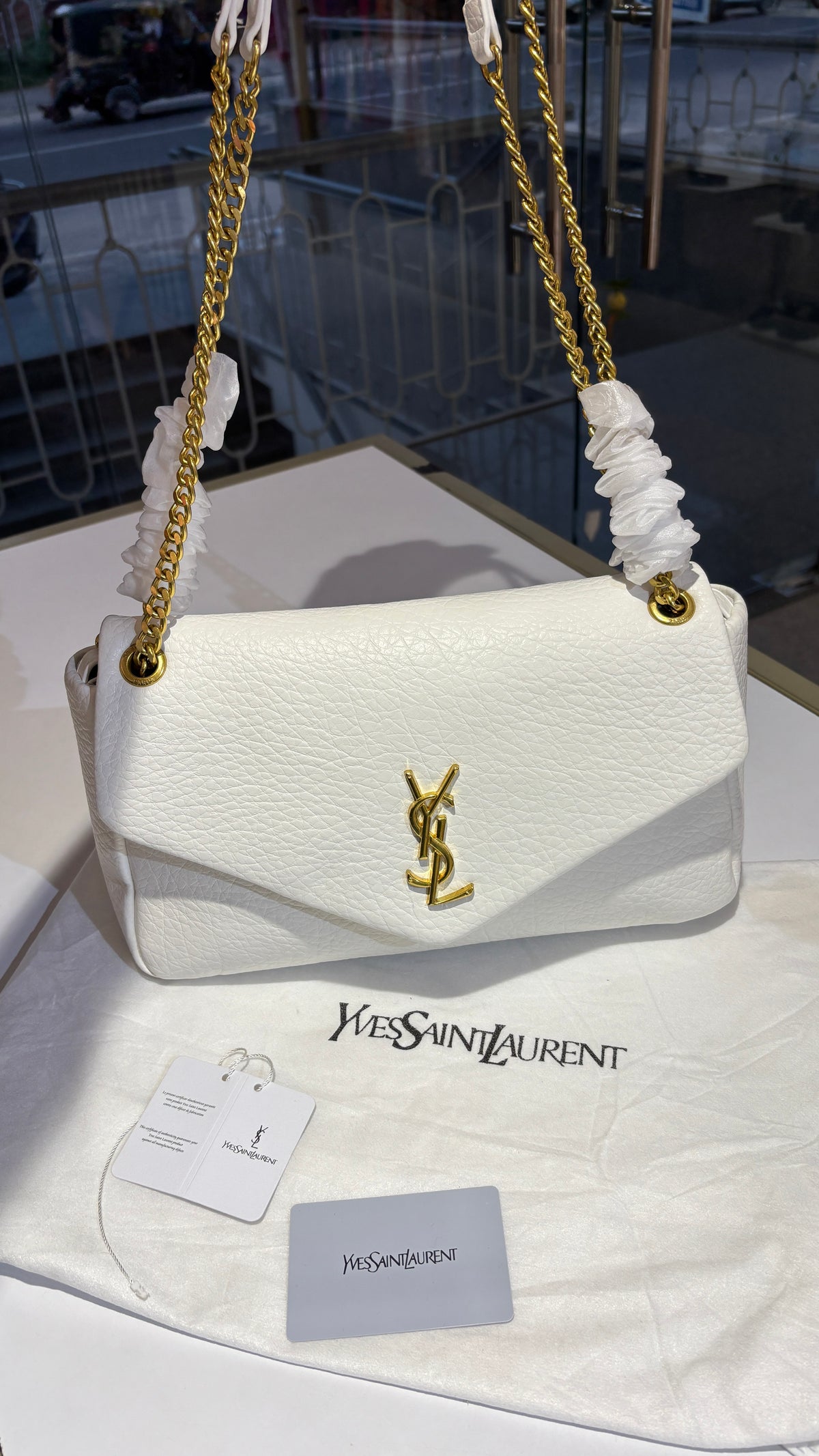 Classic White Quilted Shoulder Bag
