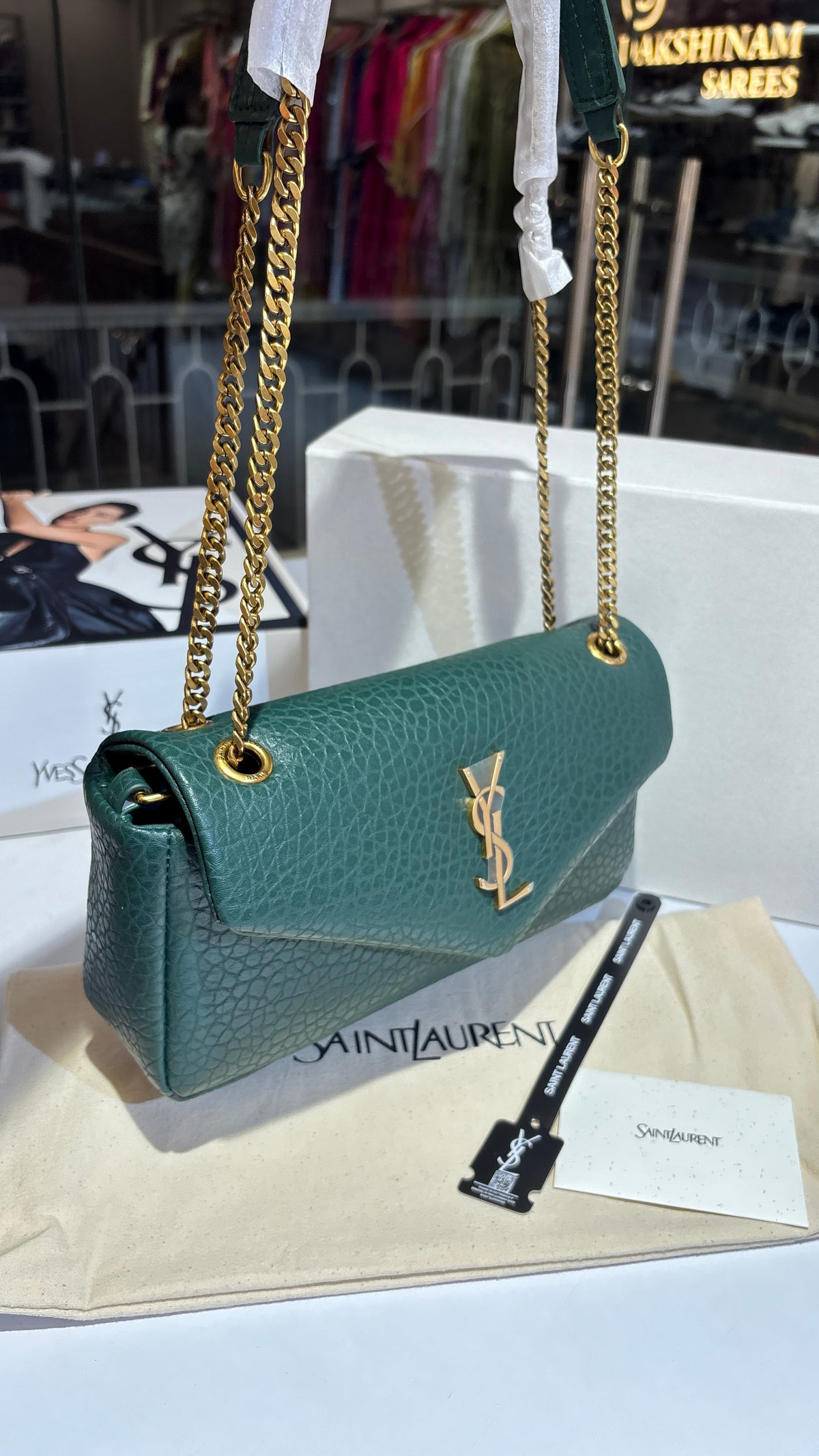 Emerald Textured Quilted Shoulder Sling Bag
