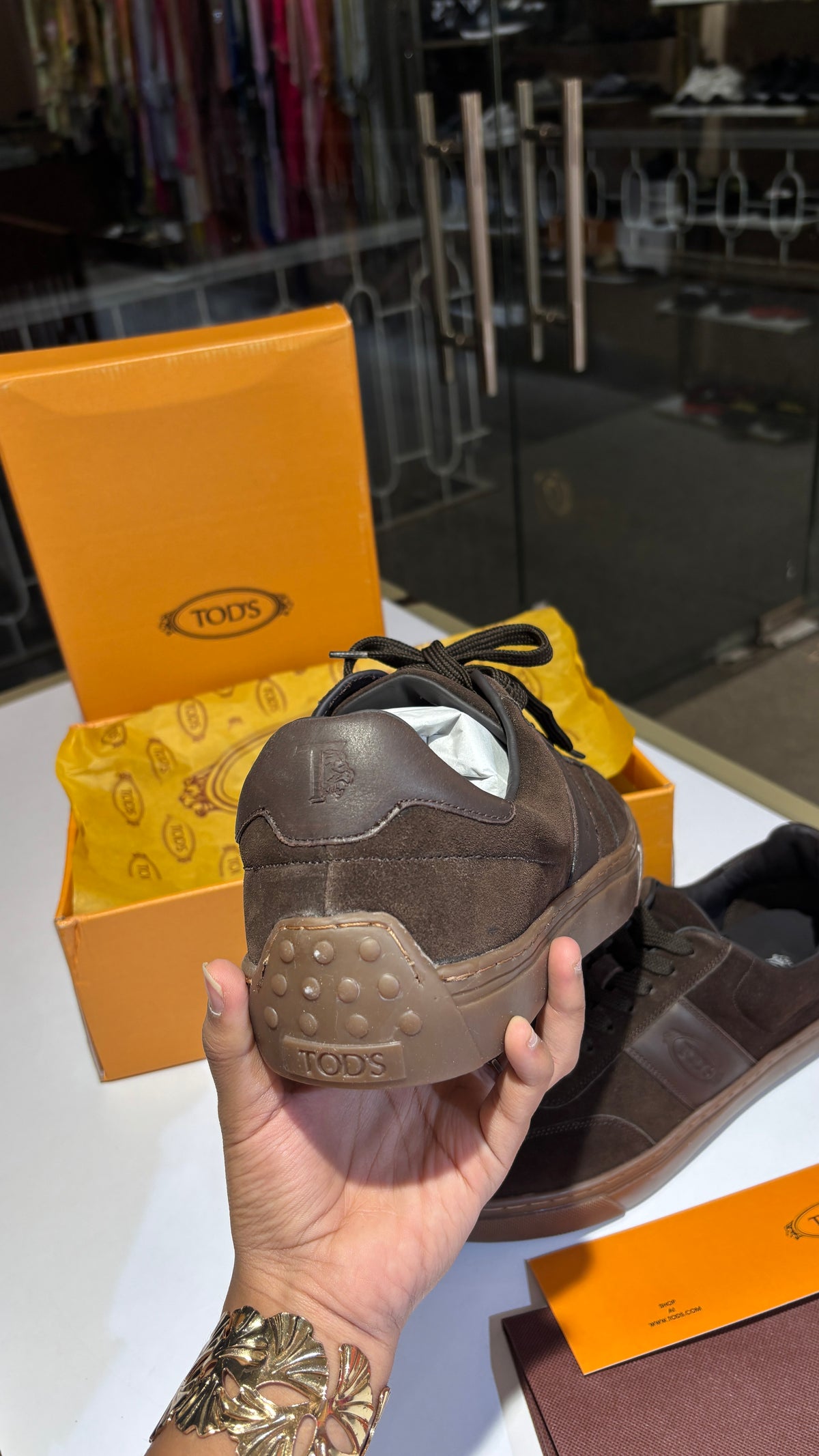 Dark Brown Suede Low-Top Sneakers
