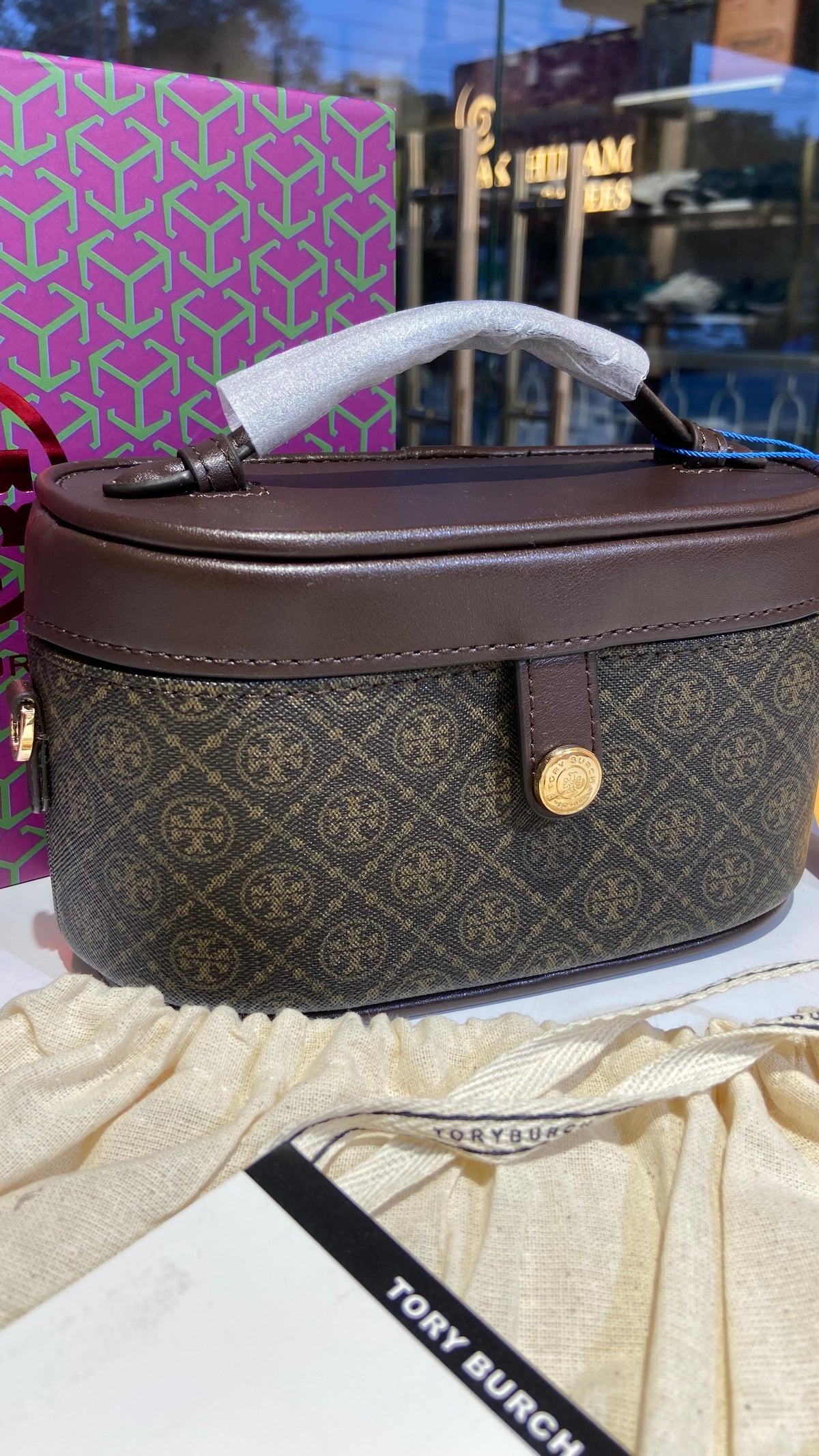 Dual Tone Monogram Vanity Bag